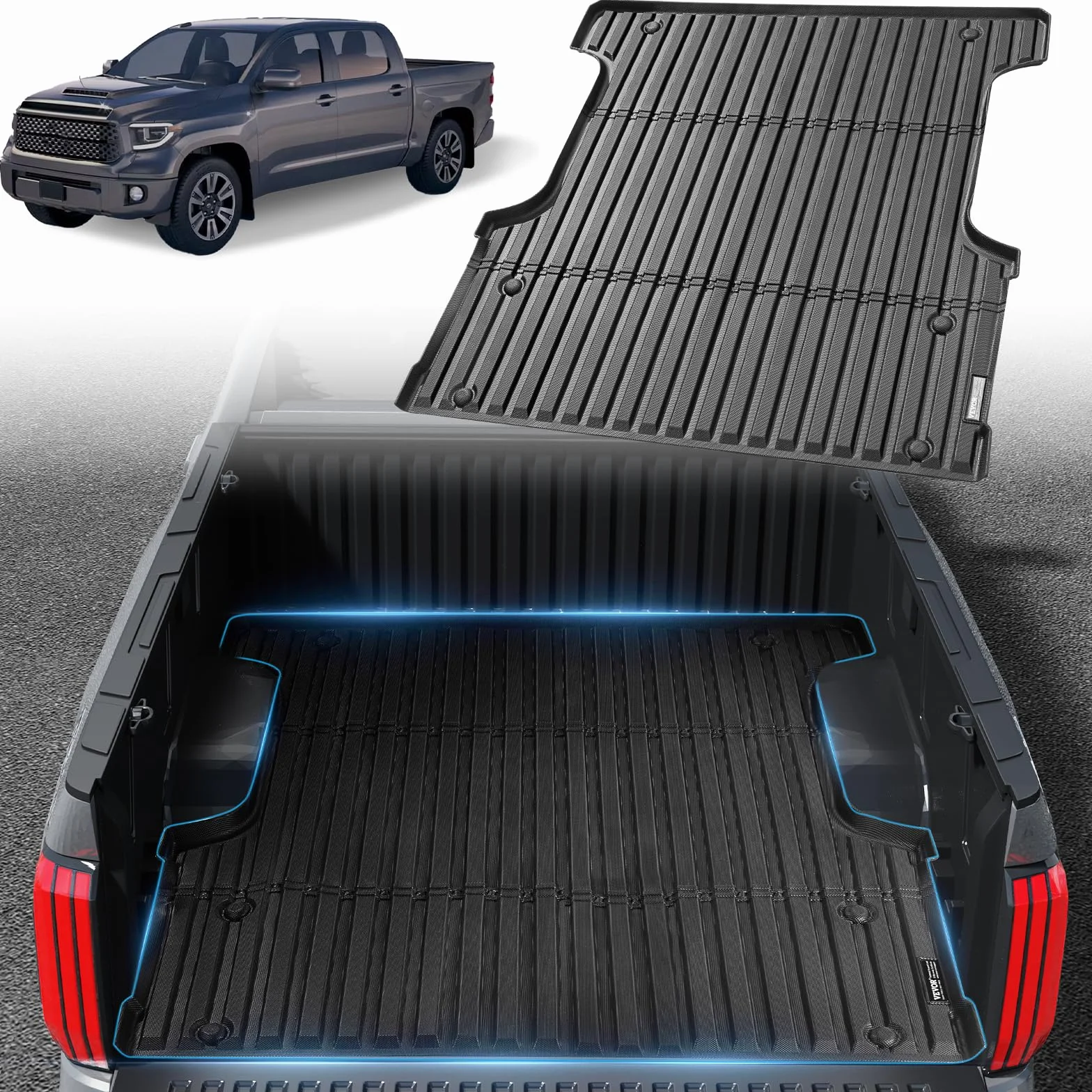 VEVOR Tappetino per Cassone di Camion, Compatibile con Toyota Tundra 2022-2024, Tappetino per Cassone Resistente per Cassoni 167,64 cm Accessori per Auto, Protezione in Tutte Condizioni Atmosferiche