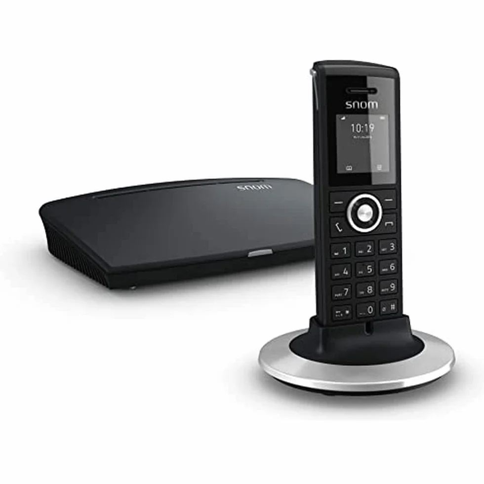 Snom M325 IP-DECT Telefono Cordless VoIP, Base Station M300 e M25 Handset pacchetto, fino a 20 portatili, fino a 5 chiamate contemporanee, 75 ore in standby e 7 ore di conversazione; Nero; 00003955