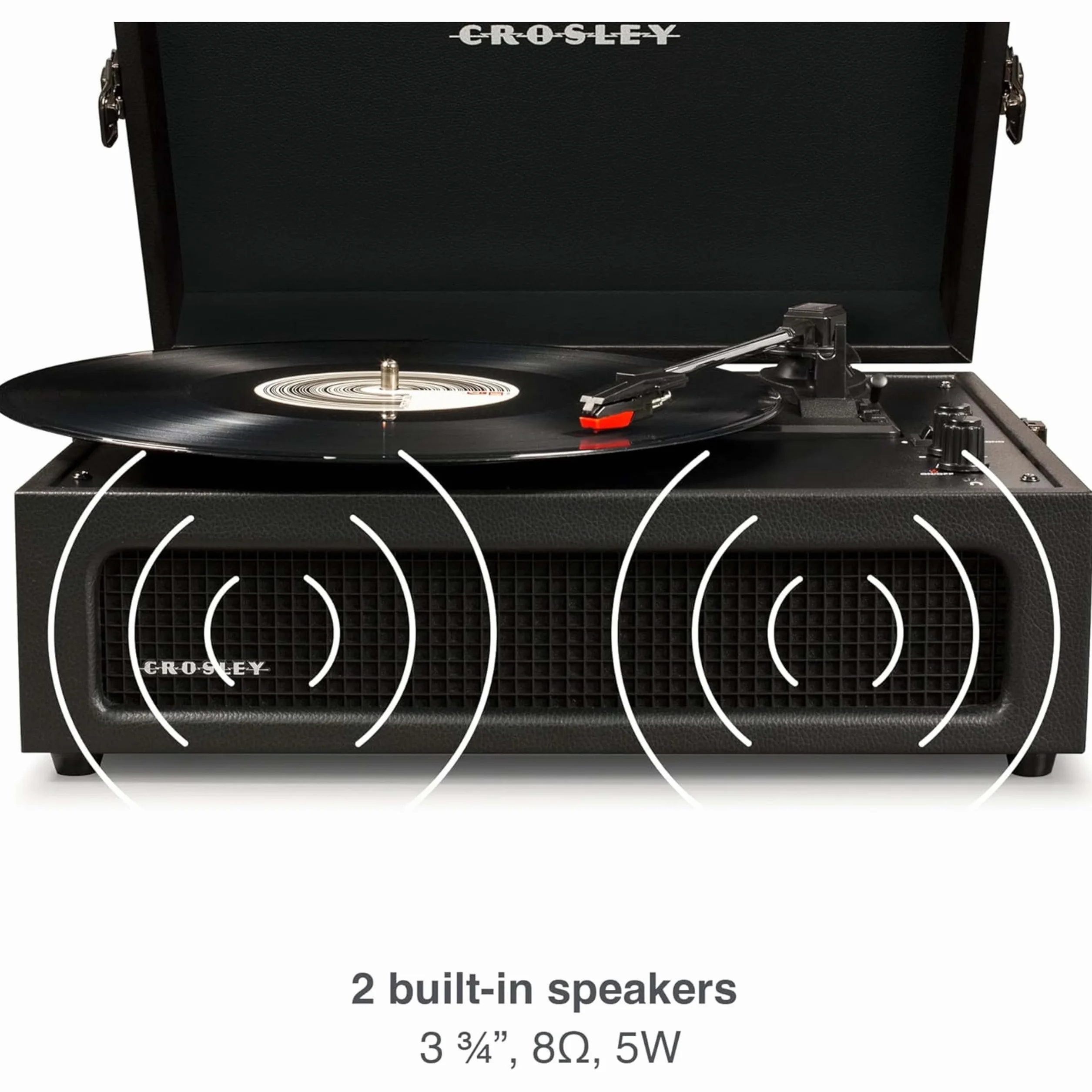 Crosley Voyager Giradischi Vintage Portatile Bluetooth 3 Velocità Nero