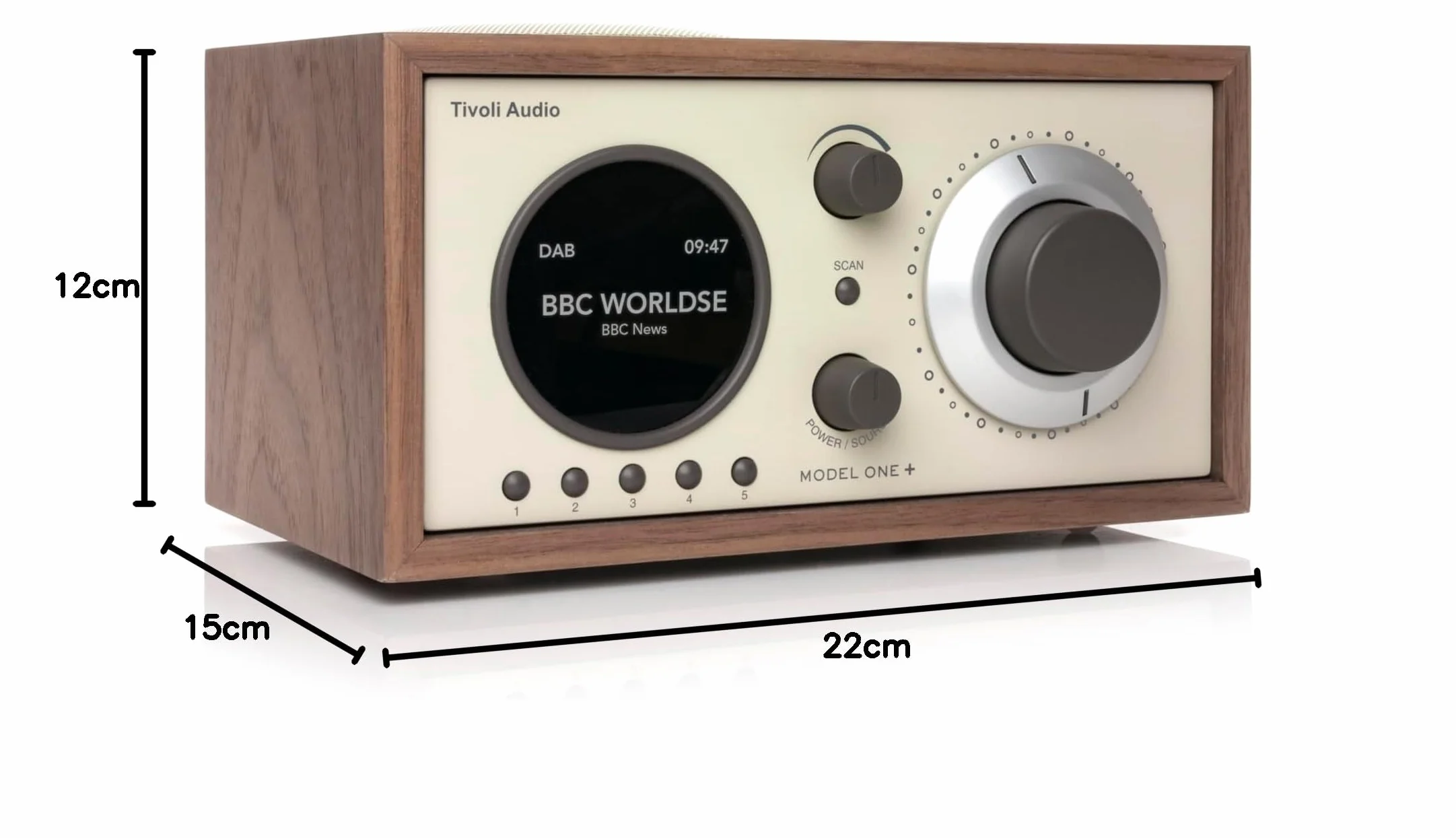 Tivoli Audio Model One+ FM/DAB/DAB+ Bluetooth Radio (Noce/Beige)