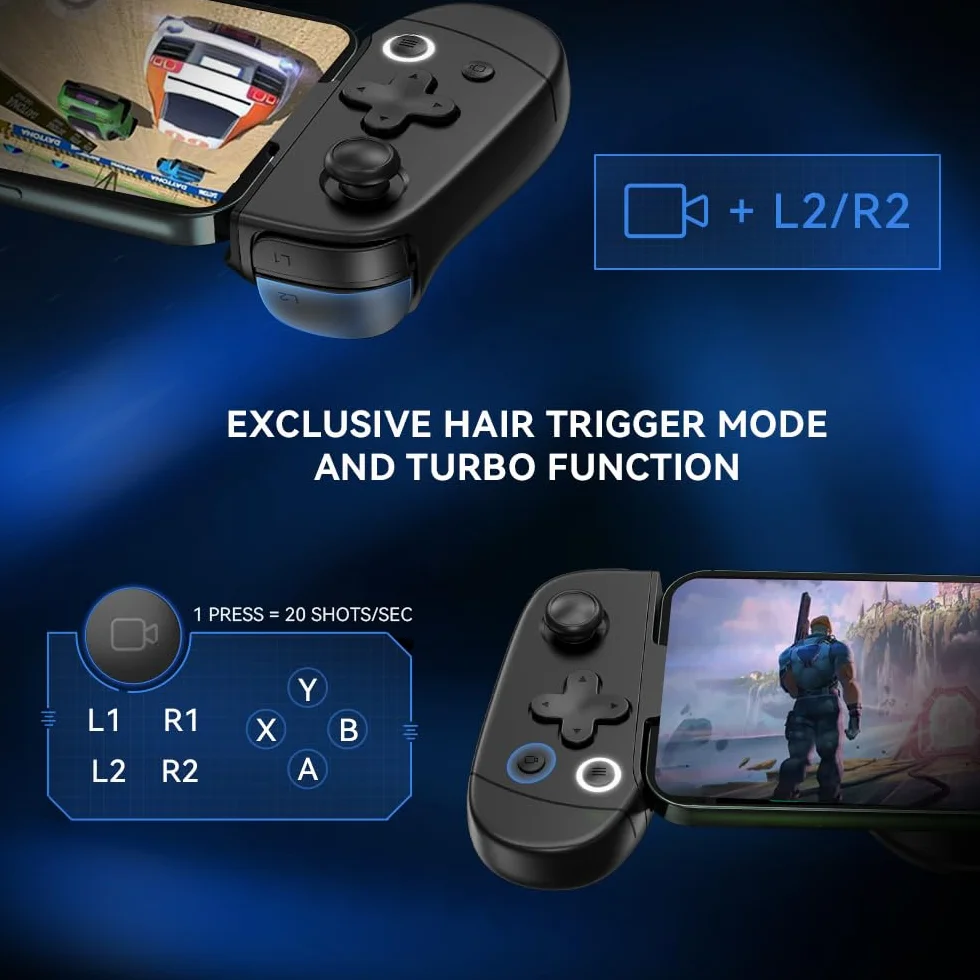 leadjoy Controller per iPhone M1 con funzione di raffreddamento, controller di gioco mobile per iPhone, ricarica pass-through, riproduzione Xbox, GeForceNOW, COD, Diablo, Genshin Impact e altro ancora