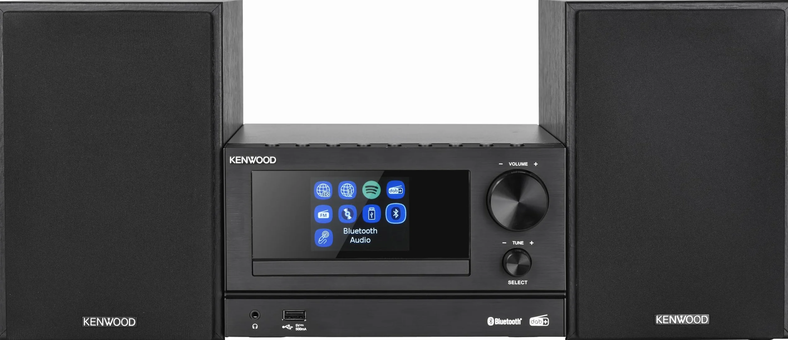 KENWOOD, Sistema Micro HiFi Stereo M-7000S, con Ricevitore Radio da Internet, DAB+ o FM, Lettore CD e Presa USB, Connessione a Spotify e Bluetooth, Podcast-Player, Funzione Radiosveglia, Black
