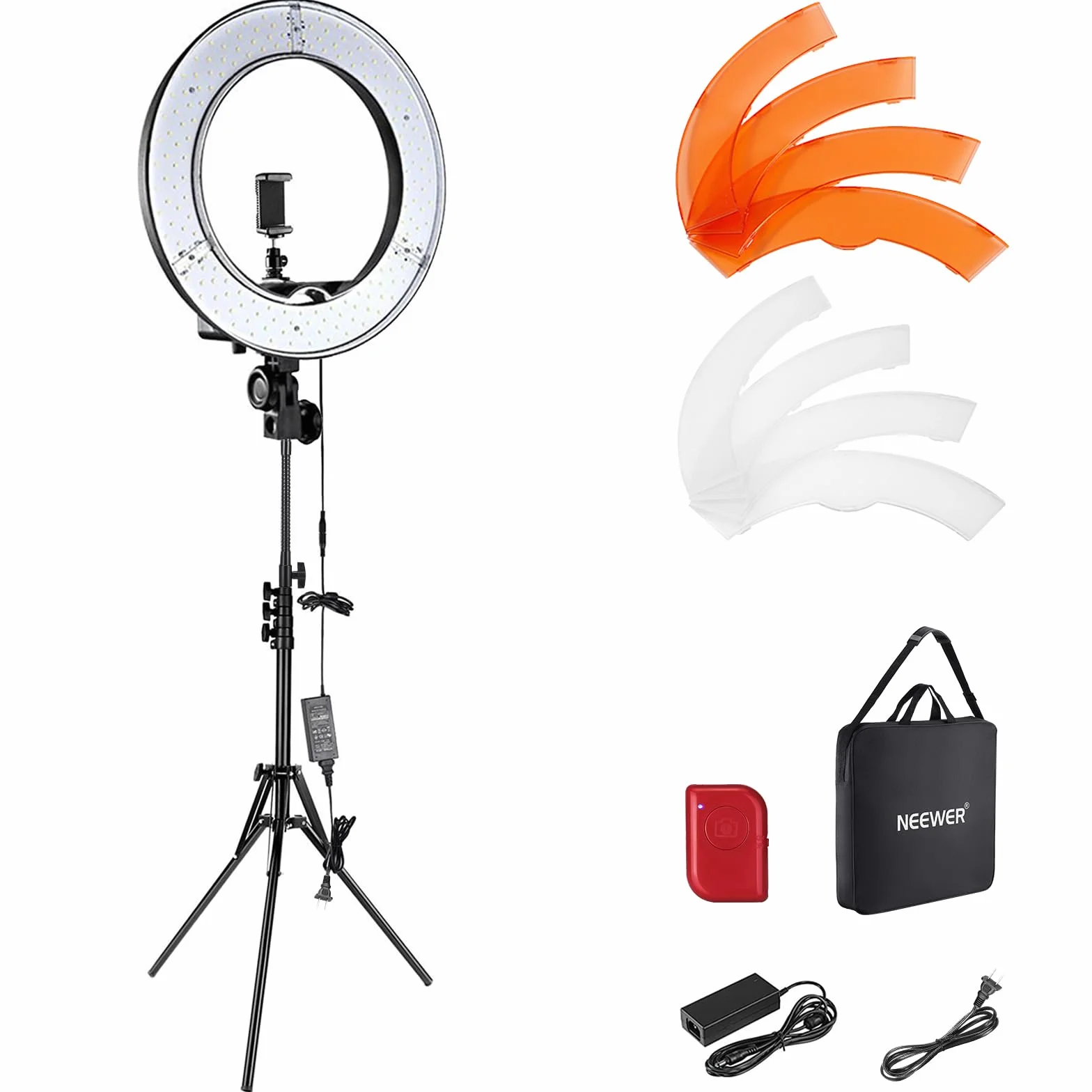 NEEWER Luce ad Anello LED 48cm 55W 5600K Dimmerabile con Stativo Bluetooth per Smartphone