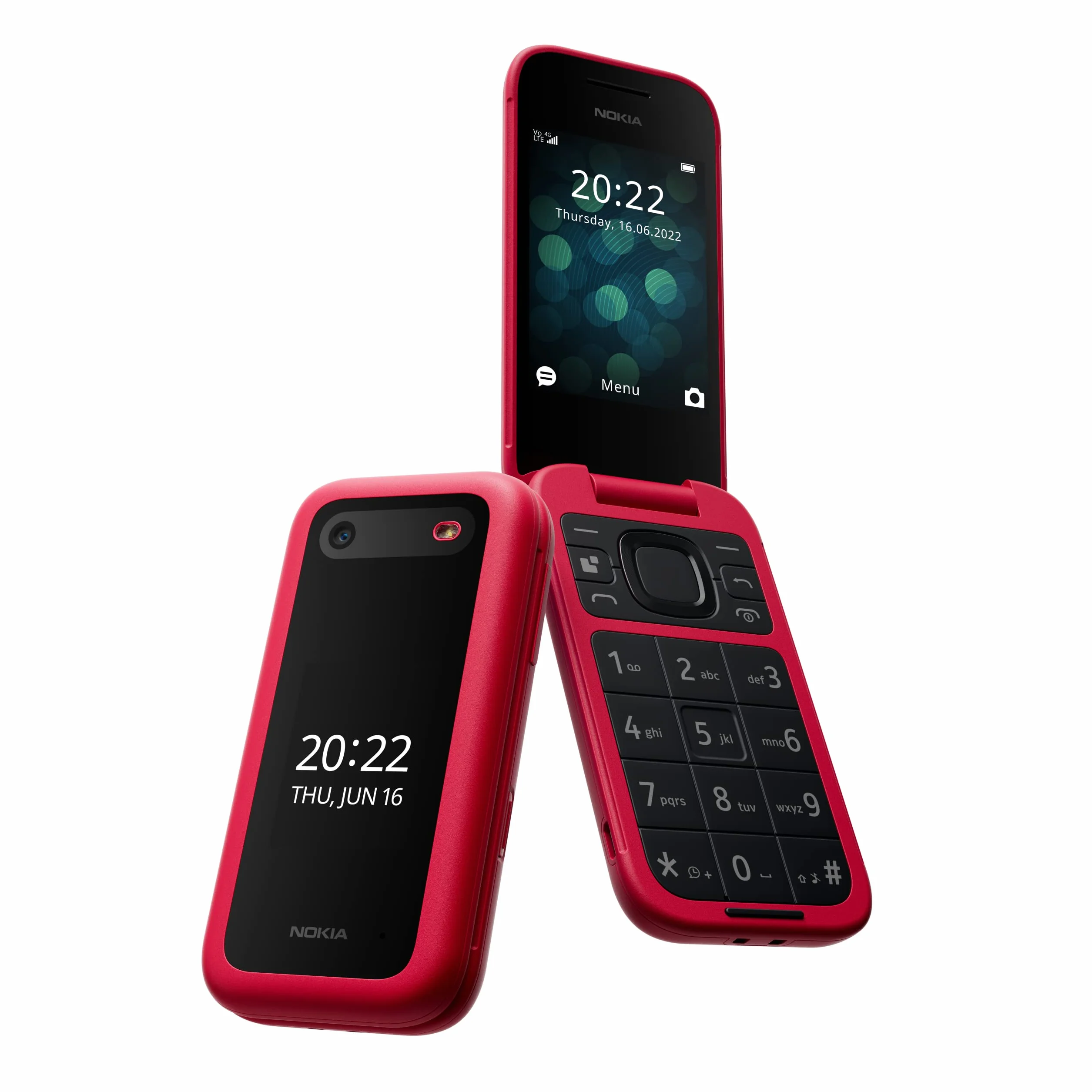 Nokia 2660 - Telefono Cellulare 4G Dual Sim, Display 2.8", Tasti Grandi, Tasto SOS, Fotocamera, Bluetooth, Radio FM Wireless e lettore mp3, Ampia batteria, Rosso, Italia