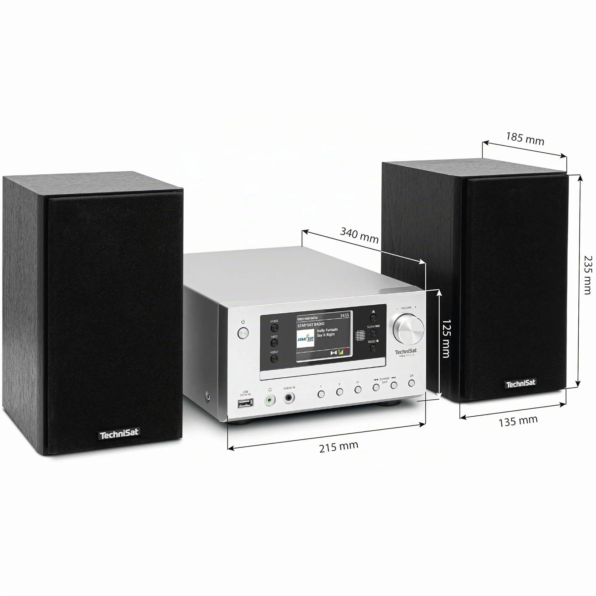 TechniSat VIOLA 710 CD IR Impianto Hi-Fi compatto radio Internet DAB+ FM lettore CD Bluetooth 2x20W RMS