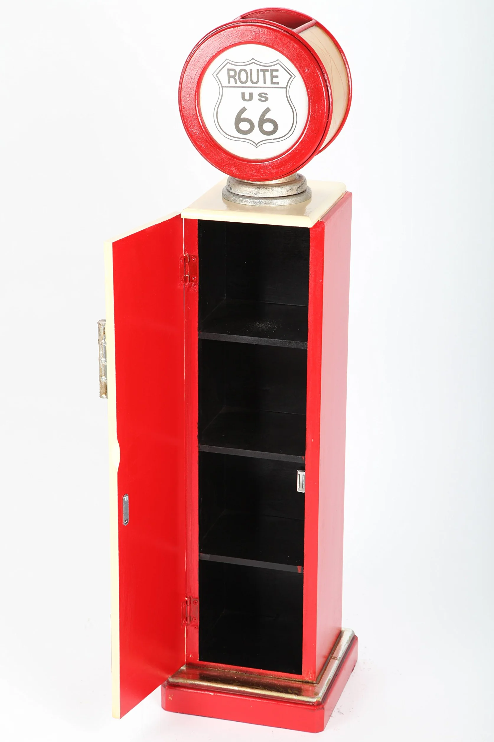 Mobiletto Porta CD, Aspetto retrò, a Forma di Pompa di Benzina, con Luce