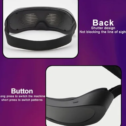 Garsent Occhiali Intelligenti LED Occhiali Luminosi a Colori, Controllo Connesso Tramite App Bluetooth, Fai Te/Testo/Graffiti/Animazione/modalità Ritmo, per Adulti, Concerti,