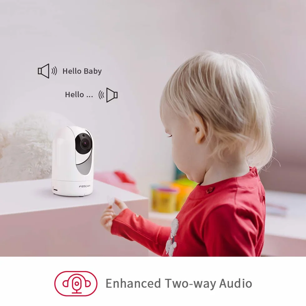 Foscam R4M - Super HD Ip WLAN Dual Band Videocamera di sorveglianza Ip con 4 MP e 10 m Visione Notturna I WiFi con rilevazione di Movimento I Sistema Audio a 2 Vie con Slot per schede microSD
