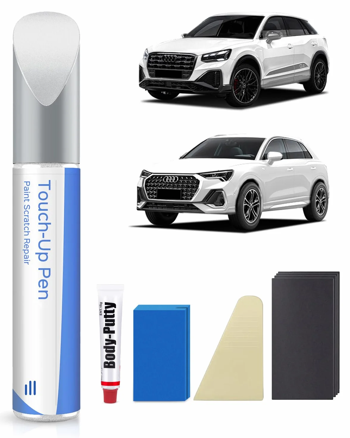 Audi Kit di vernice per ritocchi bianco metallizzato per graffi e scheggiature