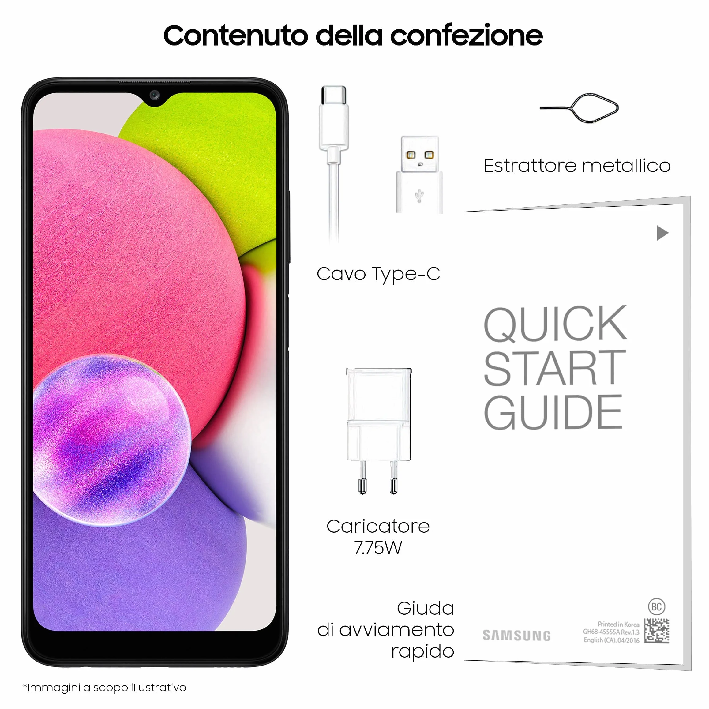 Samsung Galaxy A03s Smartphone Android, Display Infinity-V HD+ da 6,5 Pollici, 3 GB di RAM e 32 GB di Memoria Interna Espandibile, Batteria da 5.000 mAh, Nero [Versione Italiana] (Ricondizionato)
