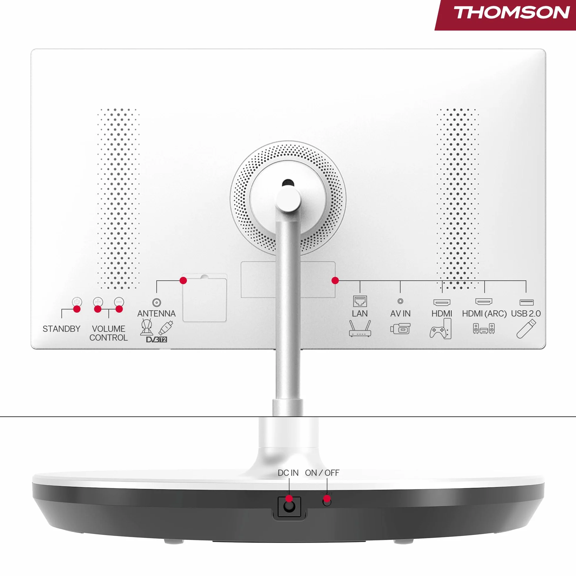 Thomson 32 Pollici TV Android Portatile HD 1366x768 Bluetooth 5.1 Wi-Fi HDMI 32HG4M45