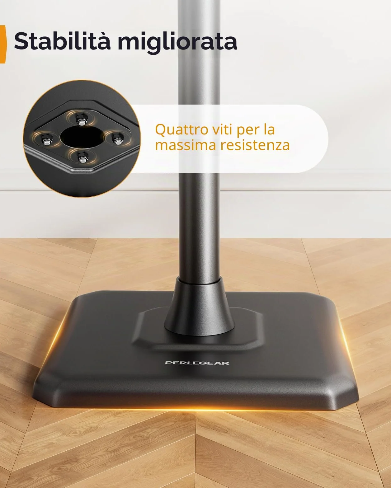Perlegear Supporto per altoparlanti confezione da 2 altezza regolabile 83,8-106,7 cm gestione cavi