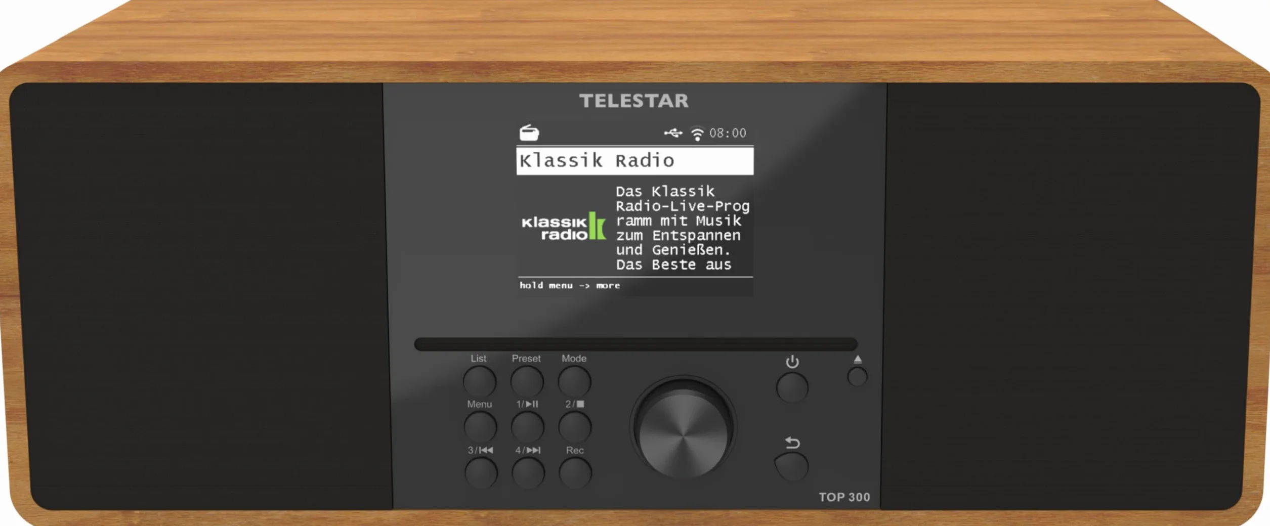 TELESTAR TOP 300 Radio DAB+/Internet con lettore CD stereo 2x15W Bluetooth Audio-Streaming Legno