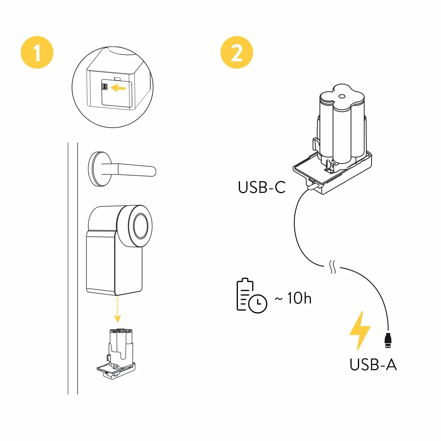 Nuki Power Pack, batterie ricaricabili per Nuki Smart Lock, accessorio per la serratura elettronica, bianco