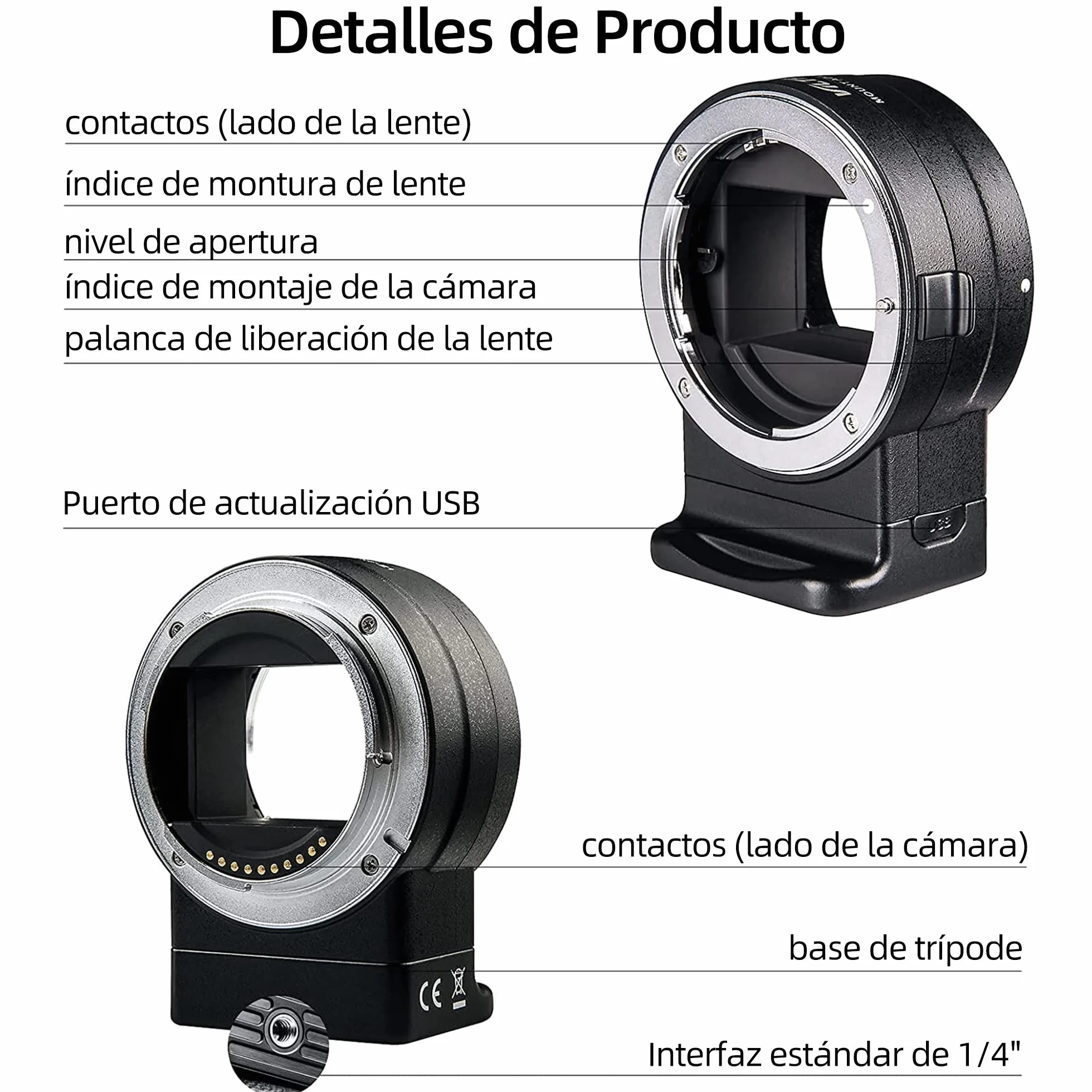 VILTROX NF-E1 Anello Adattatore per Obiettivo, Messa a fuoco automatica Lente Mount Adattatore per Obiettivo Nikon F a Sony E-Mount Fotocamera A7RIII A7RII A7III A9 A6500 A6400 A6300