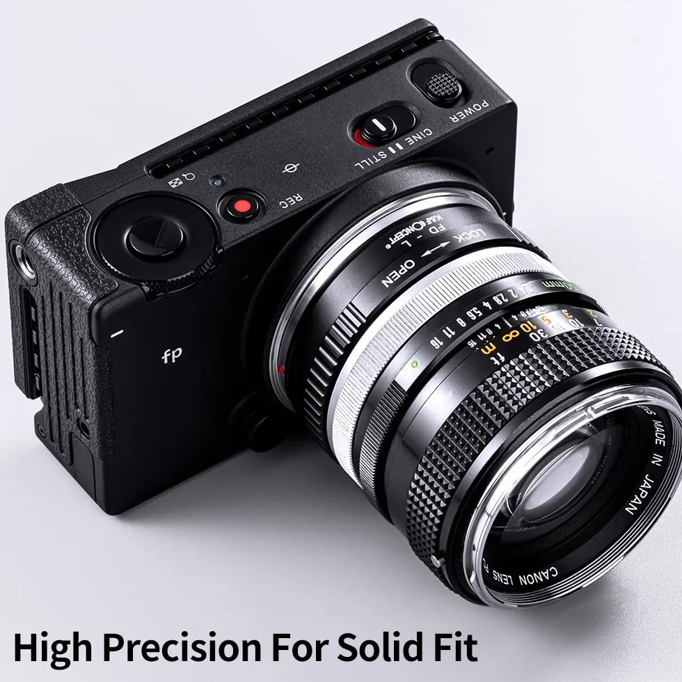K&F CONCEPT Lente Mount Adattatore FD-L Manuale Fuoco: Compatibile con Compatibile con Canon FD&FL 35mm Lente a L Mount Corpo Fotocamera