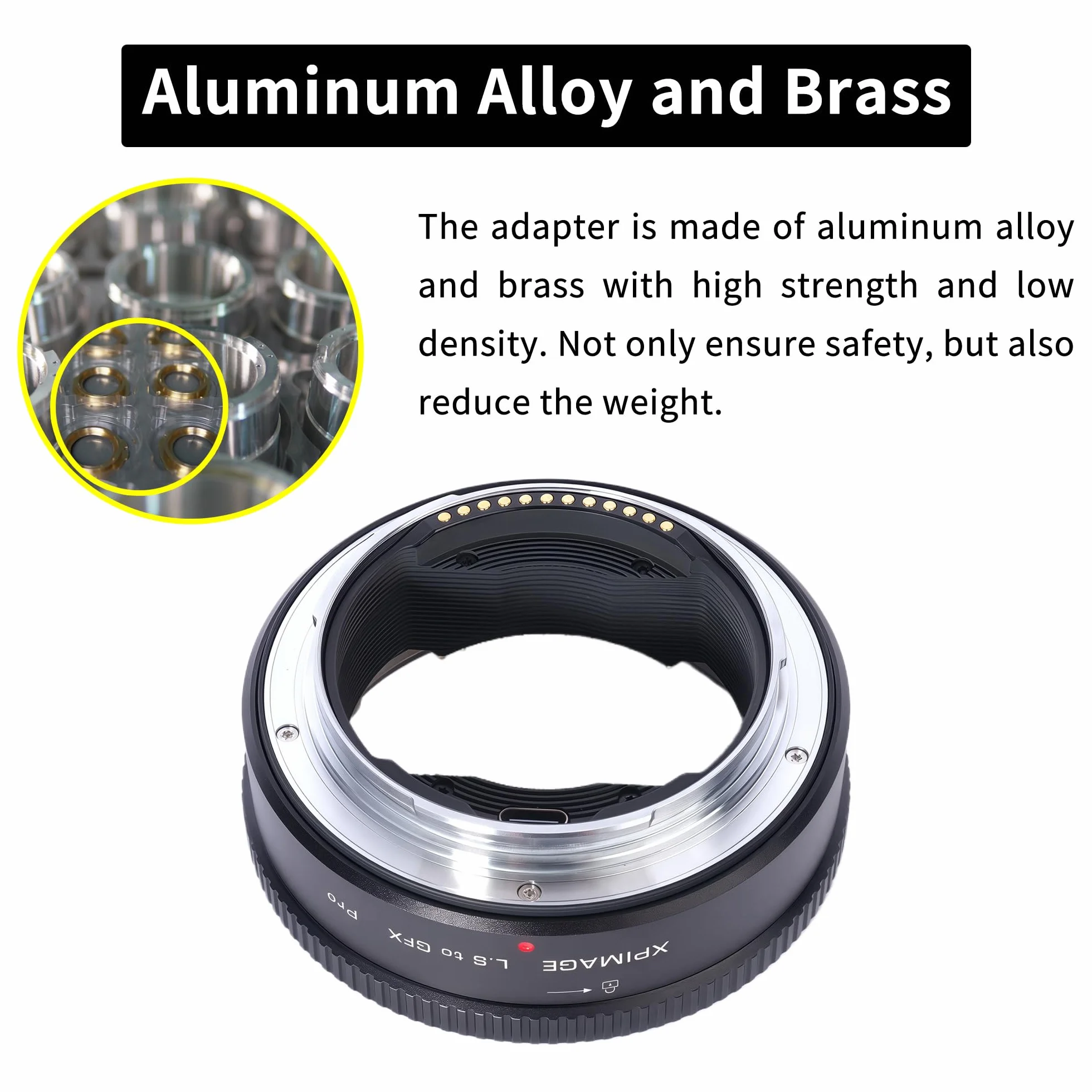 Anello adattatore per obiettivo elettronico compatibile con obiettivo Leica S per fotocamera Fujifilm GFX GFX50 GFX100 Auto