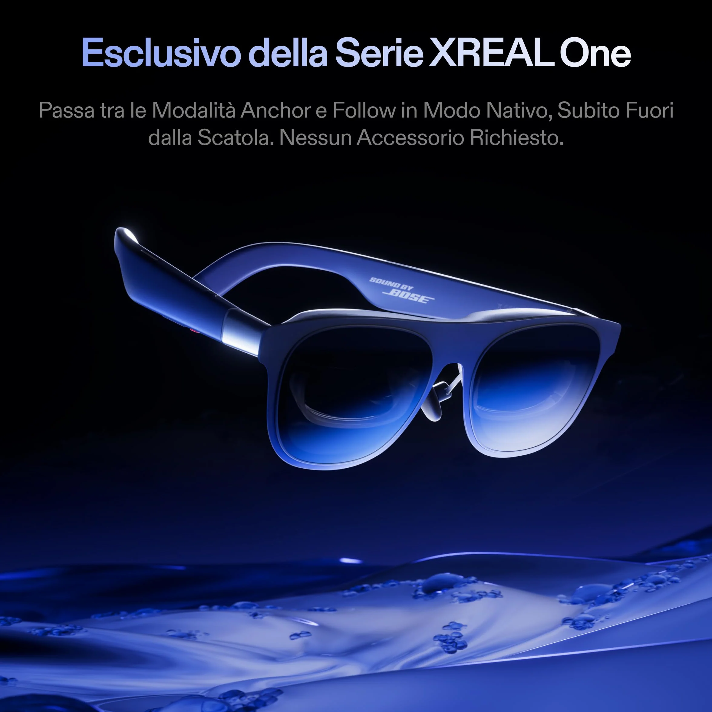 XREAL 1S Occhiali AR, Schermo Virtuale da 500", Occhiali Intelligenti con FOV 52°, 3DoF Nativo, REAL 3D, Chip X1, Compatibili con Tutti i Dispositivi USB-C DP iPhone 17/16/15 Cobalt