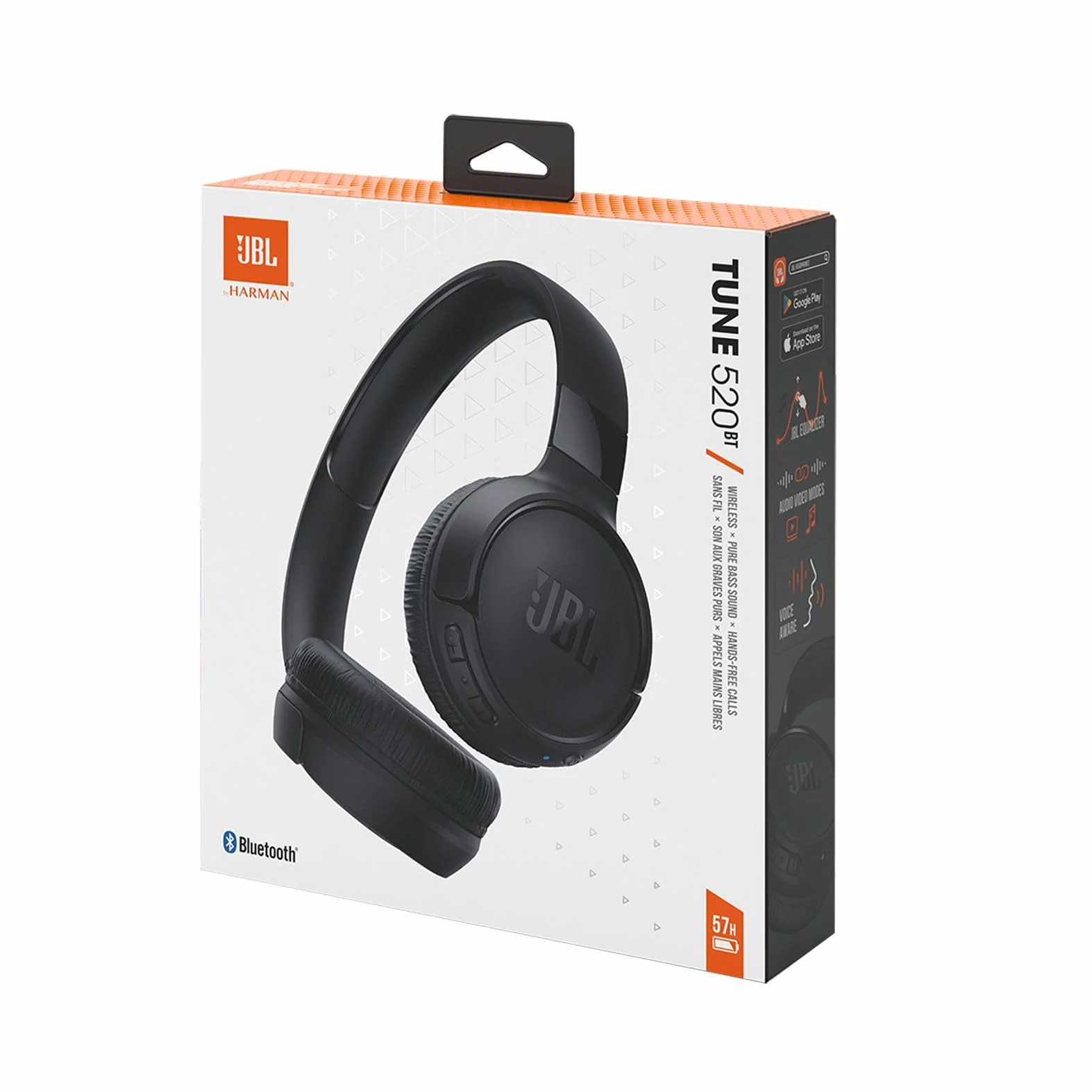 JBL Tune 520 BT Cuffie On-Ear Bluetooth Wireless, Pieghevoli e Leggere, Microfono e Comandi su Padiglione con Voice Aware, JBL Pure Bass, Connessione Multipoint, fino a 57 ore di Autonomia, Nero