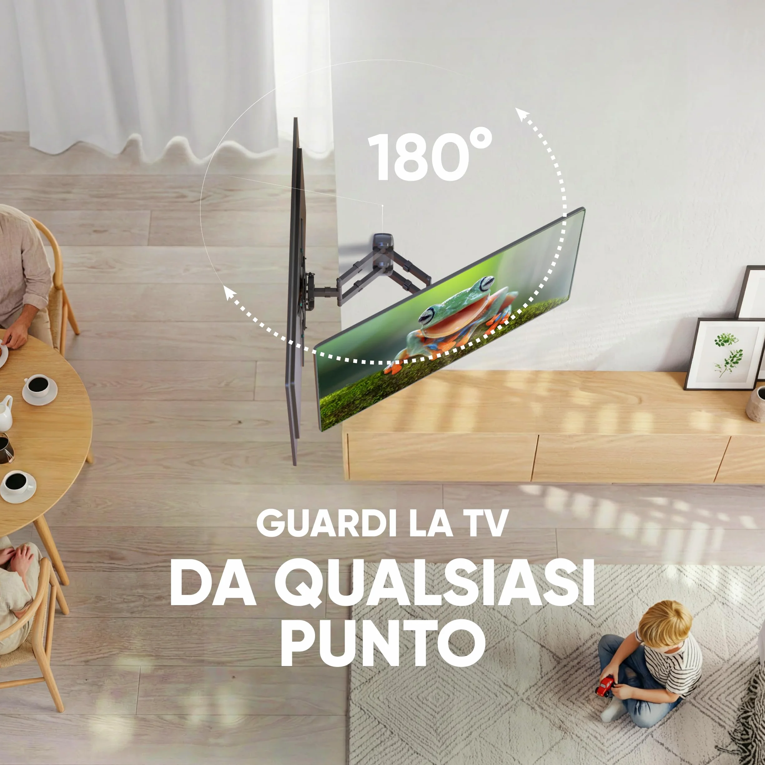 ONKRON Supporto TV Parete 32-65 pollici, 35 kg, VESA 100x100-400x400 mm, Braccio TV Girevole e Inclinabile, Porta Televisore a Muro Estensibile, Staffa Televisore Universale, Regolabile, Nero M4-B