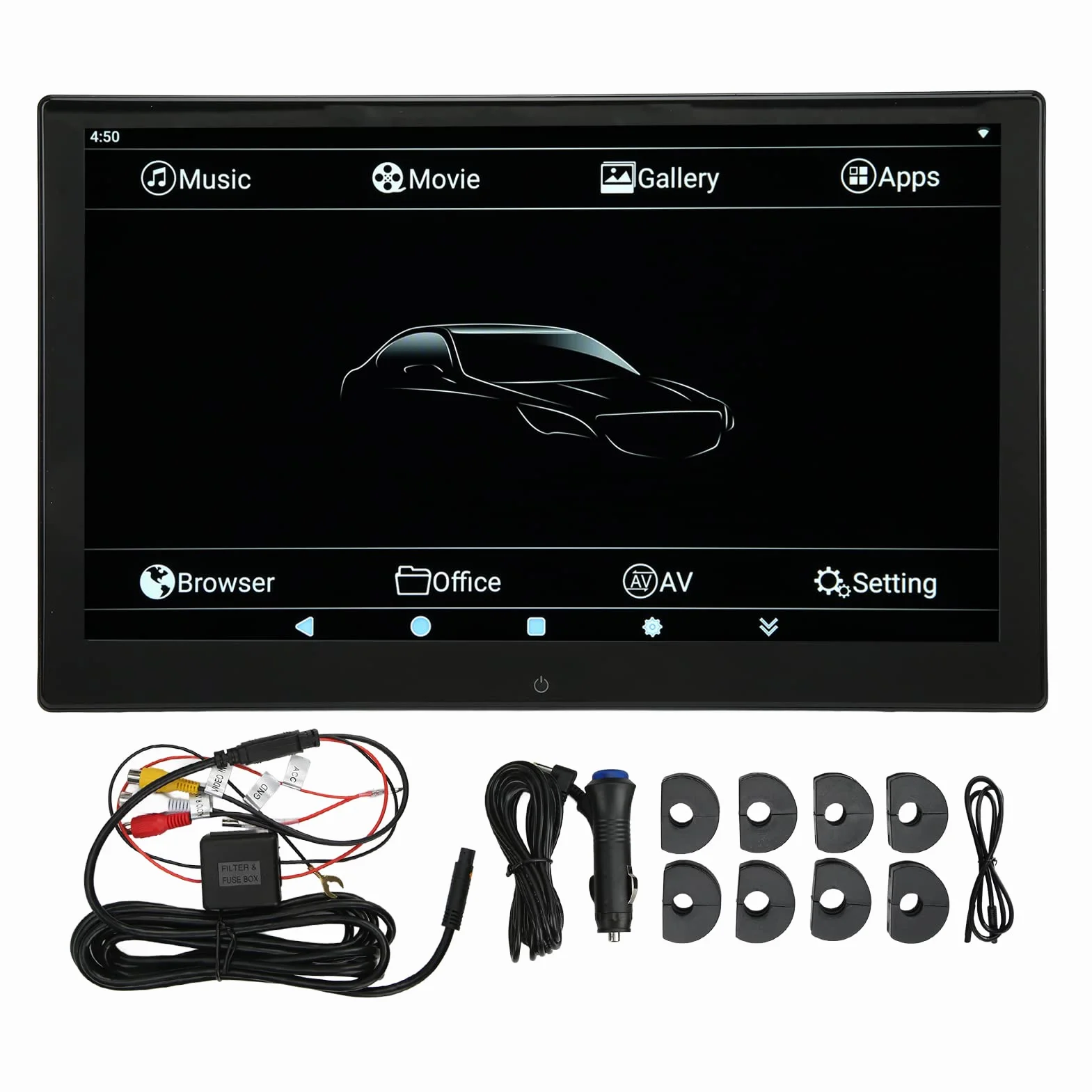 Monitor per Poggiatesta per Auto, Touch Screen 4K 1080P da 13,3 Pollici 2 + 16G Cuscino per Sedile Posteriore Lettore Multimediale Lettore Video per Sedile Posteriore per Auto per