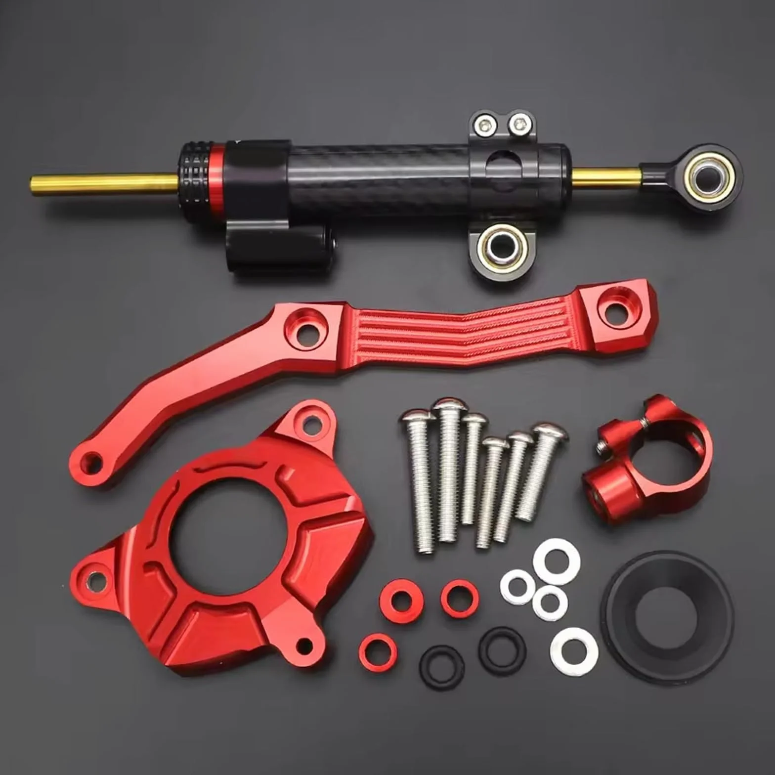 Stabilizzatore Ammortizzatore Di Sterzo In Fibra Carbonio Moto Per KAWASAKI Z1000 Z 1000 2012 Ammortizzatori Staffa Montaggio Kit Supporto 2010-2013