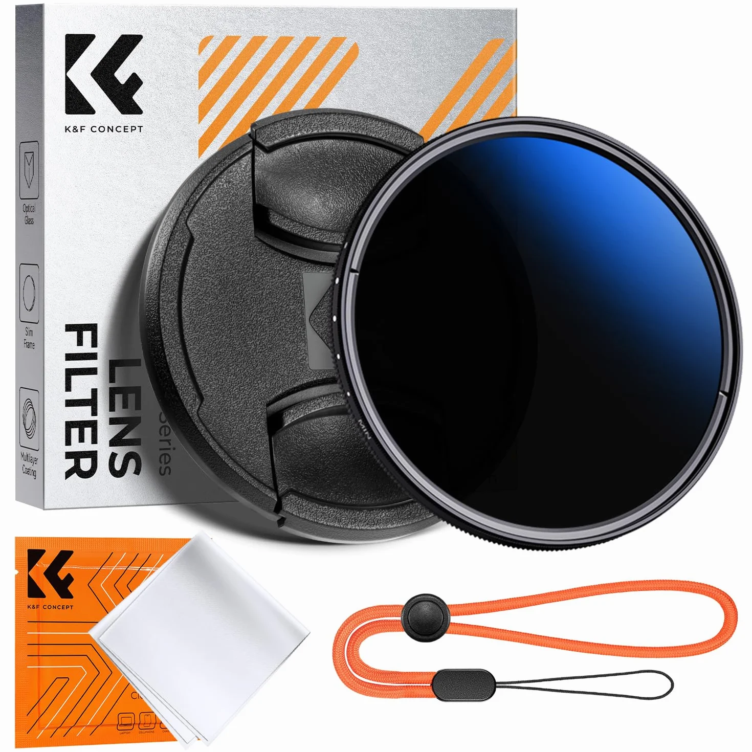 K&F CONCEPT Nano-Klear 40.5mm ND Filtro Variabile ND2-ND400 (1-9 Stop) Filtro ND Variabile di 18 Strati Rivestimento Nano in Vetro Ottico con Un Panni di Pulizia e Tappo per Obiettivi