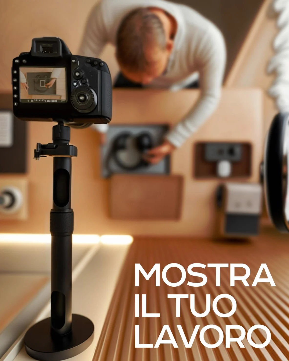 Supporto universale per proiettore PropVue - Supporto regolabile a soffitto o a parete per mini proiettori da ufficio e per la casa - Facile installazione, girevole a 360°, lunghezza da 35 a 53 cm