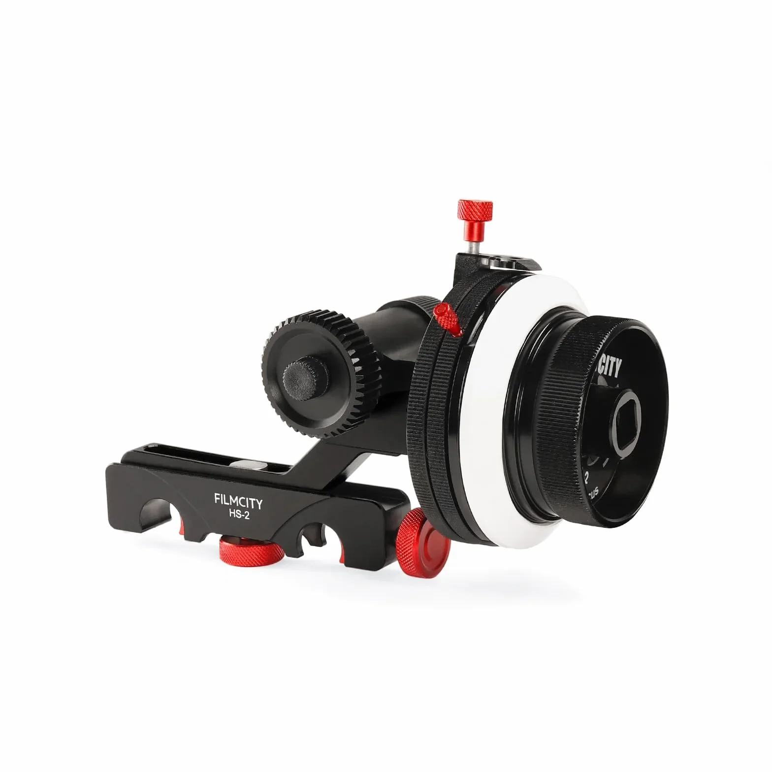 HS-2 Follow Focus con Hard Stop per telecamere e supporti da spalla. Ingranaggio passo 0,8, 43 denti. Cinghia dentata adatta a obiettivi da 46 a 110 mm. Manovella di velocità inclusa (HS-2)