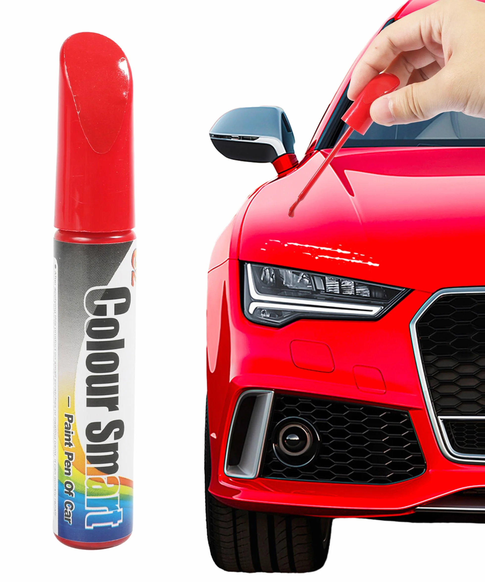 Penna Ritocco Vernice Auto per Rimuovi Graffi e Riparazione Scheggiature Rosso