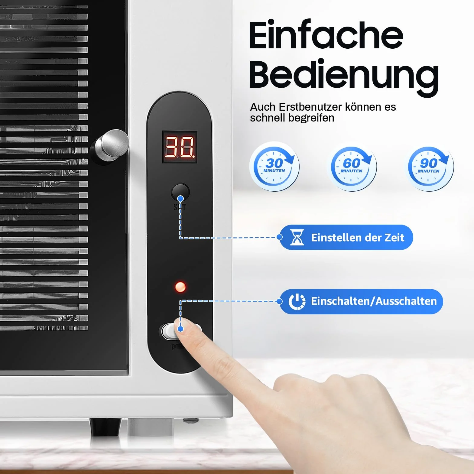 Armadio disinfettante professionale con ozono UV – Sterilizzatore 3 in 1 con display LCD e 3 funzioni timer – Per telefoni cellulari, maschere, gioielli uccidere germi grazie ai LED UV e all'ozon ad