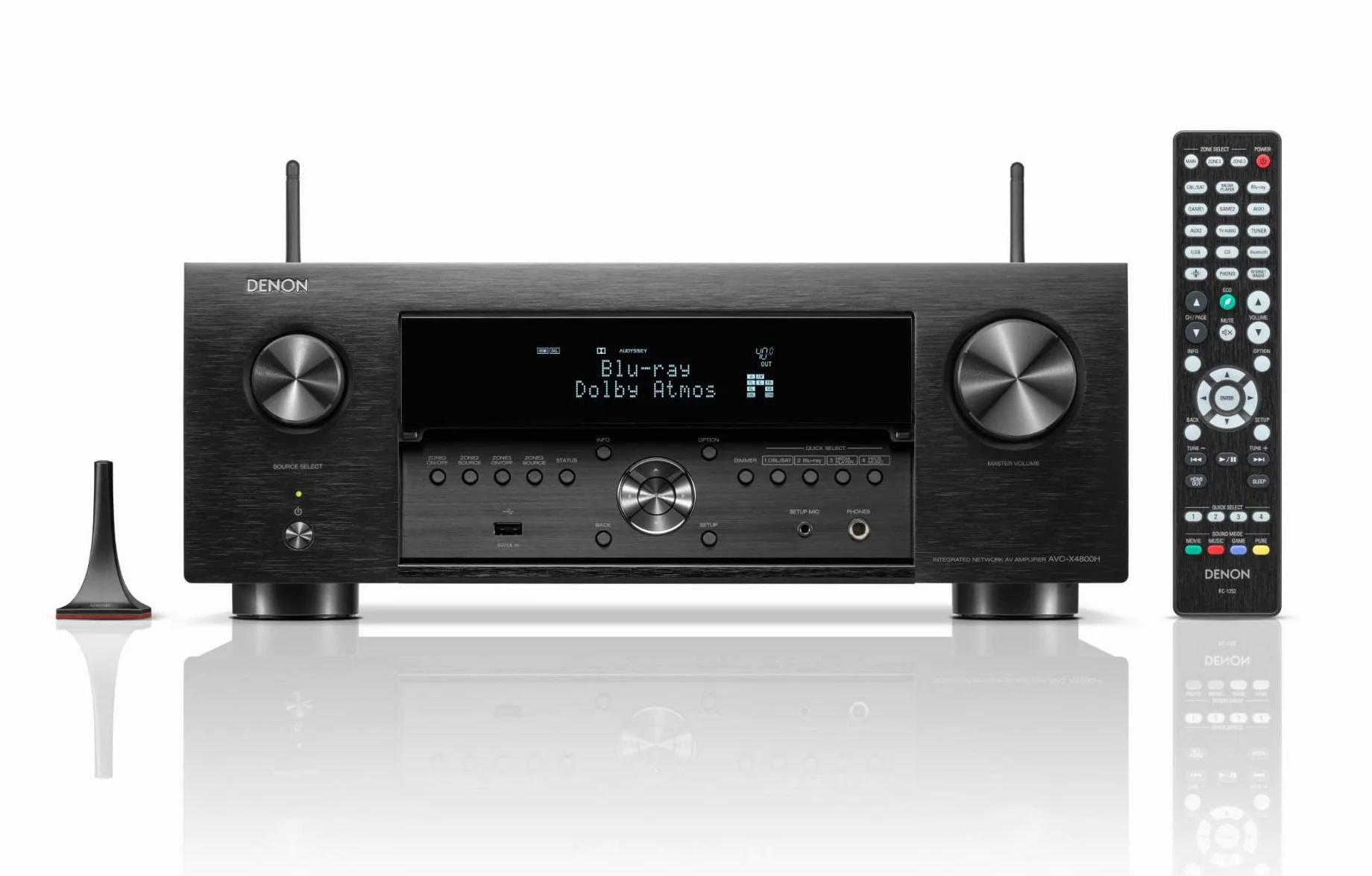 Denon AVC-X4800H Ricevitore AV 9.4 Canali, Amplificatore con Auro-3D, Dolby Atmos, DTS:X,6 "8K Ingressi e 3 uscite, Bluetooth, Airplay 2, Multiroom, Compatibile Alexa, Nero