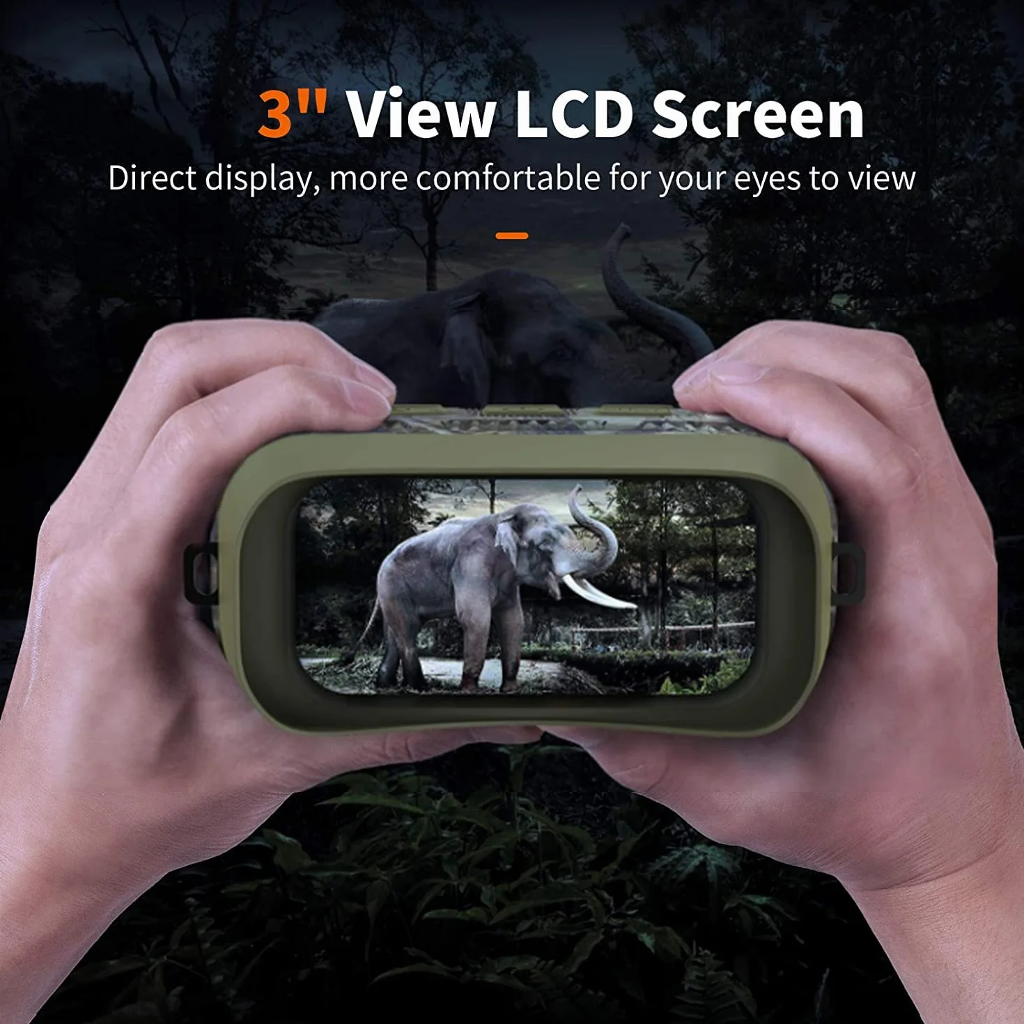 Binocolo Visione Notturna, Gthunder Visore Notturno Militare Binocolo HD 1080P Foto & Video, 3" TFT LCD 4X Digitale Zoom, Infrarossi Vista 300M al 100% Buio per Osservazione con Scheda 32GB