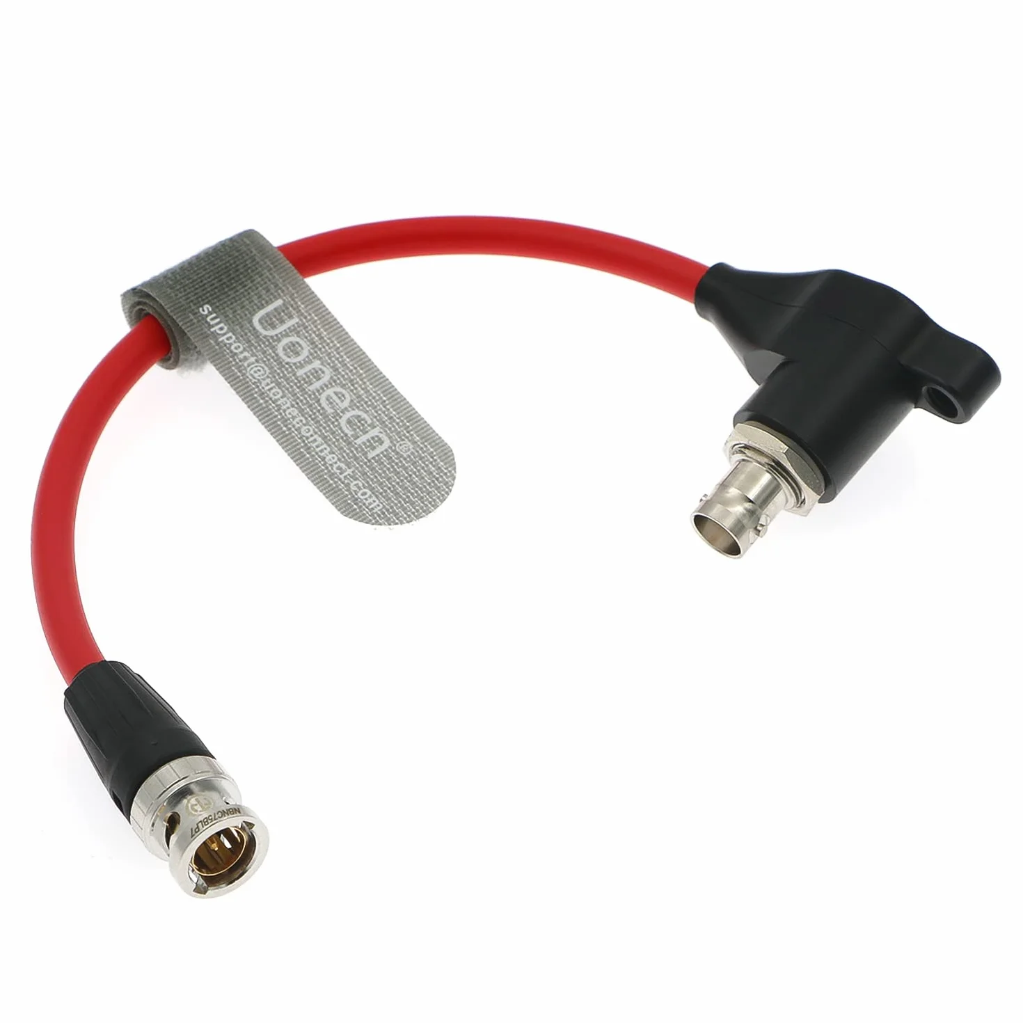 Uonecn Cavo Protettivo HD SDI 12G con Isolatore Galvanico BNC Maschio a BNC Femmina Angolato per RED Komodo Camera 20cm rosso