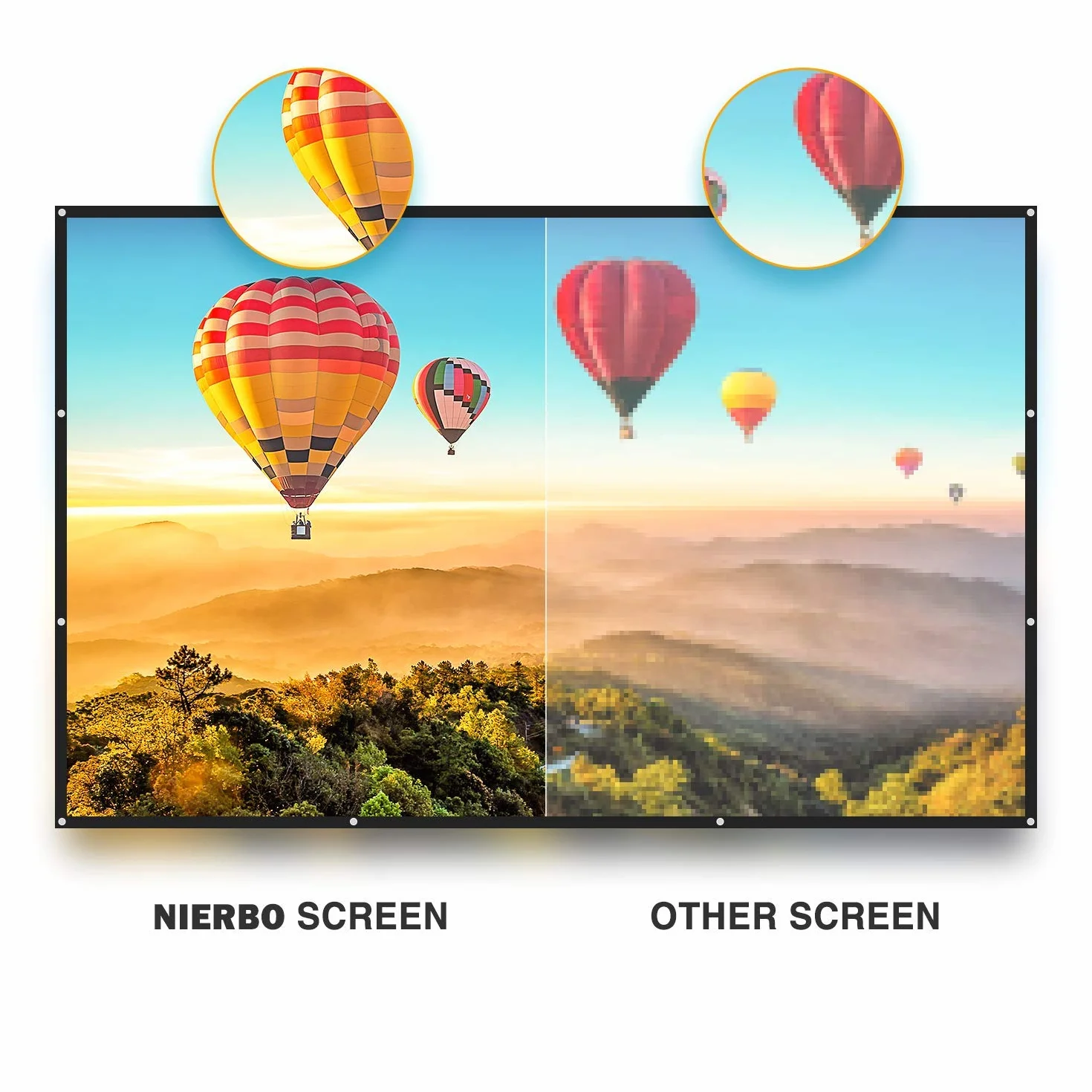 NIERBO Schermi di proiezione Schermo di Proiezione 150" Pieghevole Lavabile 16 : 9 Full HD 3D 4K 337 x 194 cm per Esterno o Interno