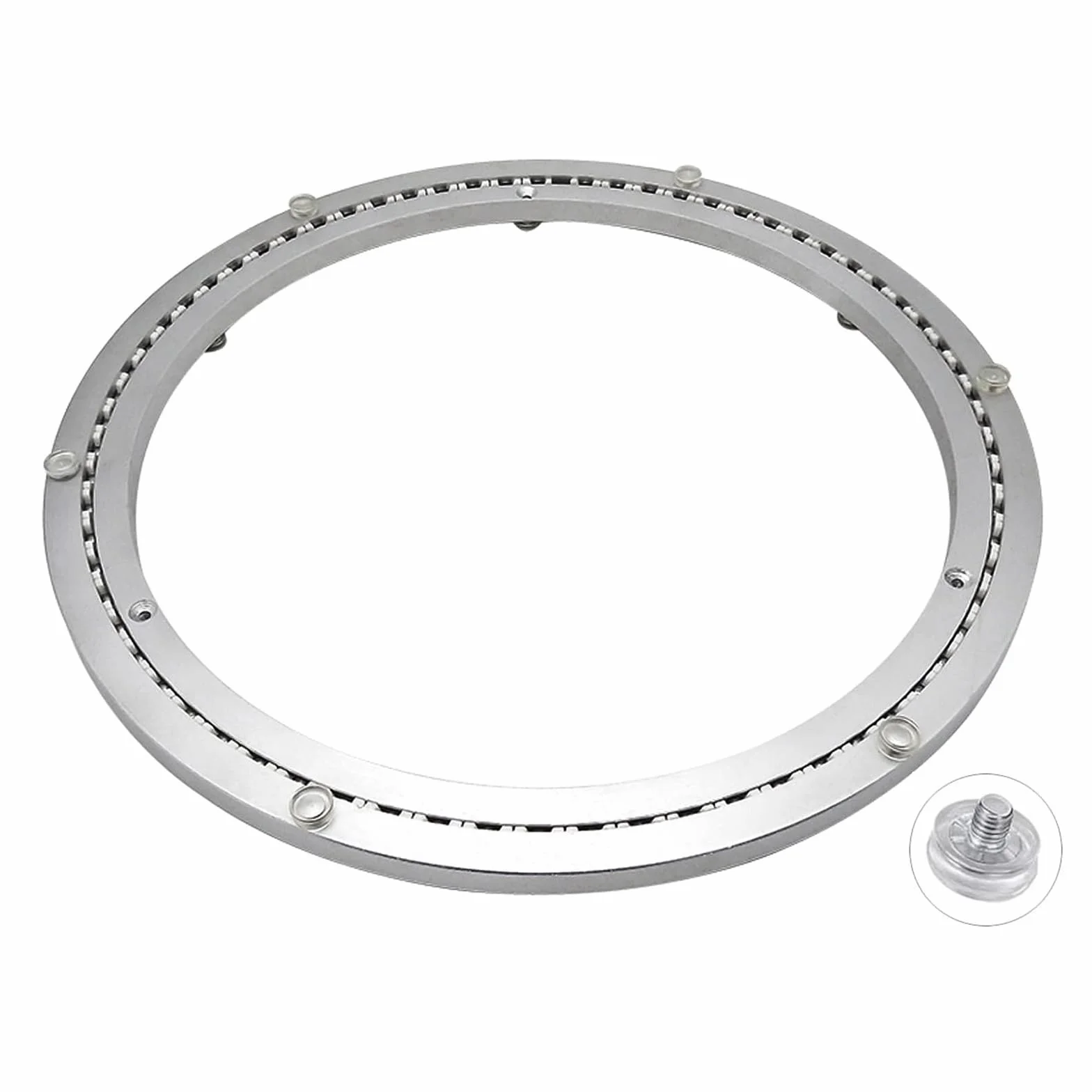 Piastra Girevole Quiet con Cuscinetto 360 Gradi per Tavolo,60cm Grande Piattaforma Girevole Centrotavola Rotante in Alluminio per Pranzo Torte TV Monitor Stand