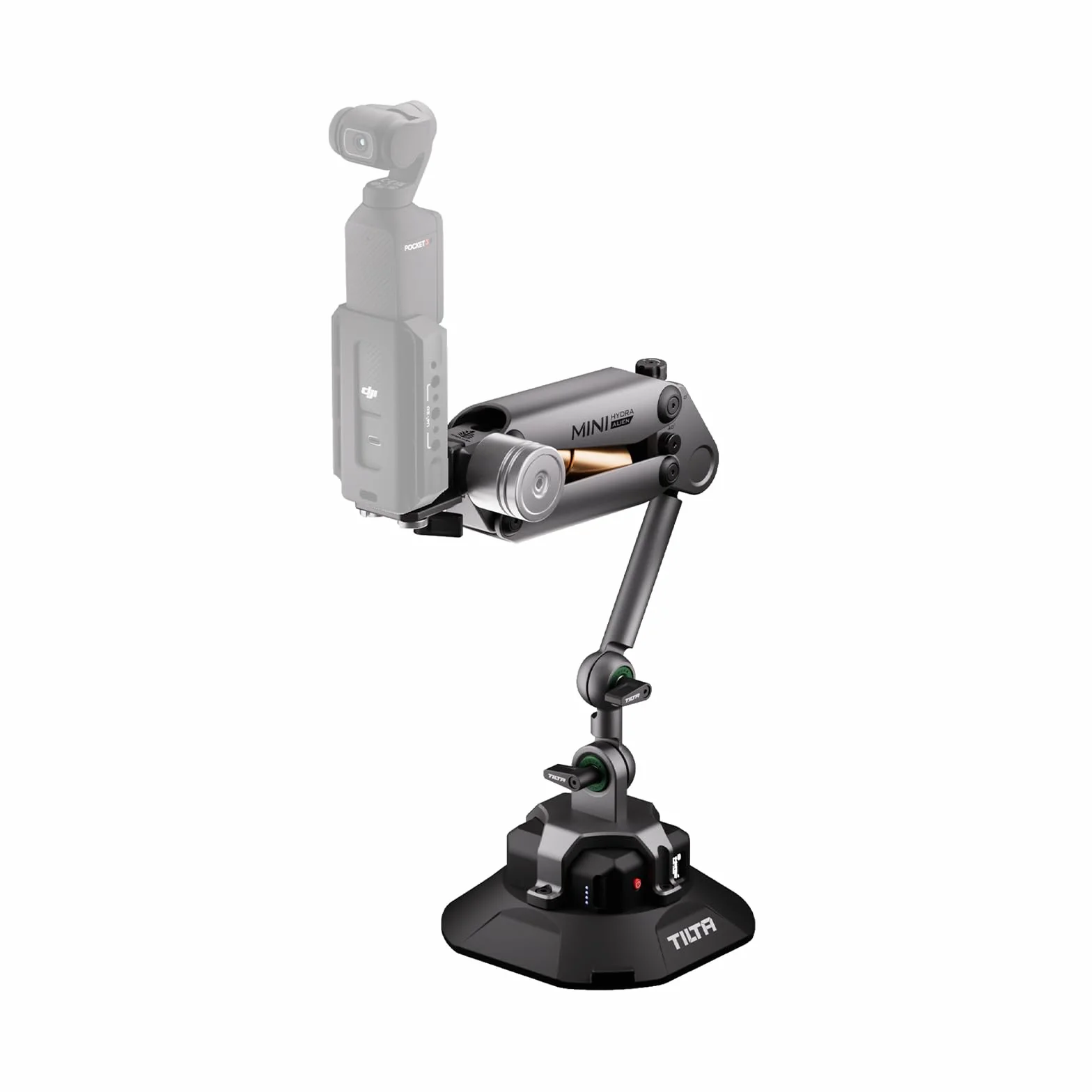 Tilta Hydra Alien Mini Kit Ventosa Elettronica, Set di Bracci Ammortizzanti Compatibili con DJI Action 3/4, DJI Pocket 3, X4/X3, iPhone con Khronos - Grigio Titanio HDA-T15-A-TG