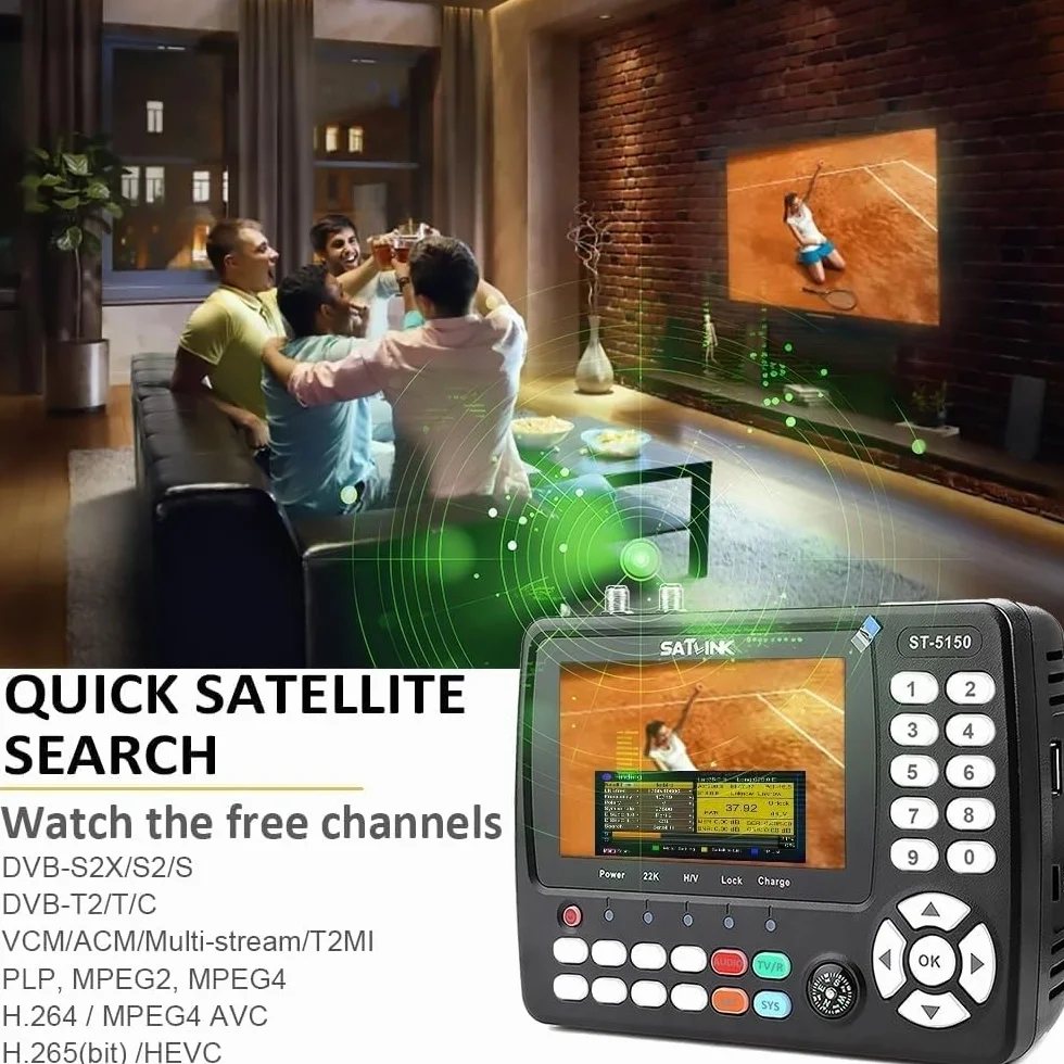 Satlink ST-5155 H.265 (10 bit) DVB-S/S2/T/T2/C Combo Misuratore