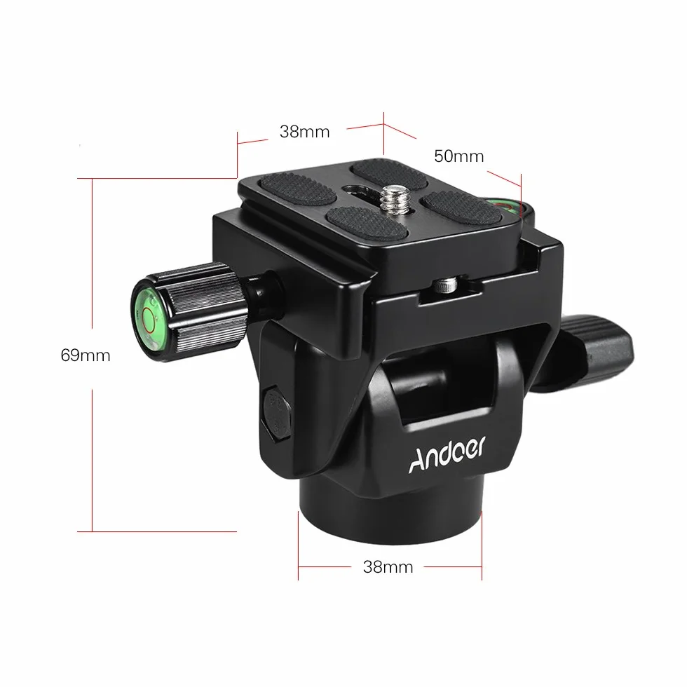 Andoer M-12 Testa Monopiede Inclinabile Panoramica per Teleobiettivo e Bird Watching Con 2 Piastre a Sgancio Rapido