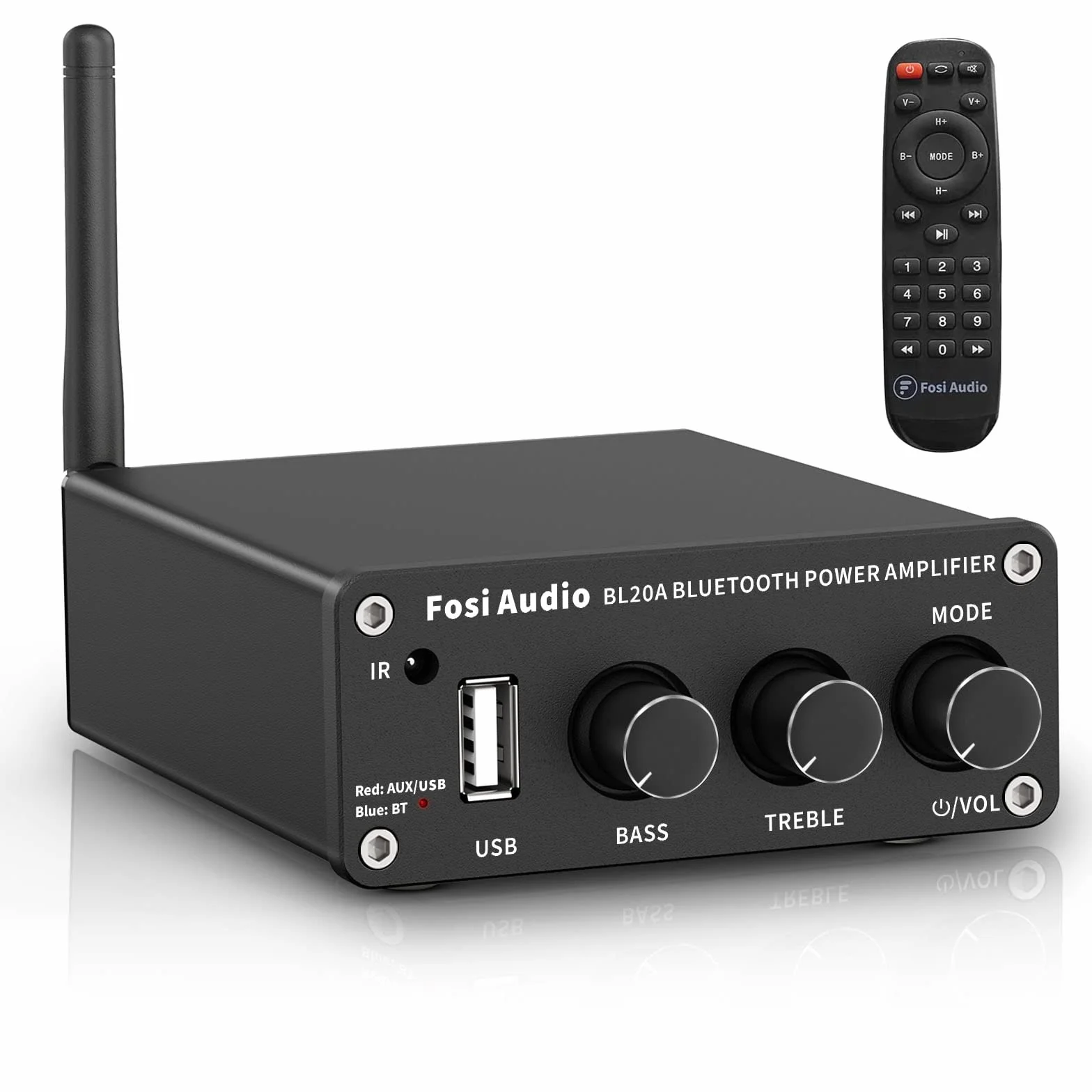 Fosi Audio BL20A 200 Watt Amplificatore Audio Bluetooth 5.0 Stereo Mini Hi-Fi Classe D Integrato