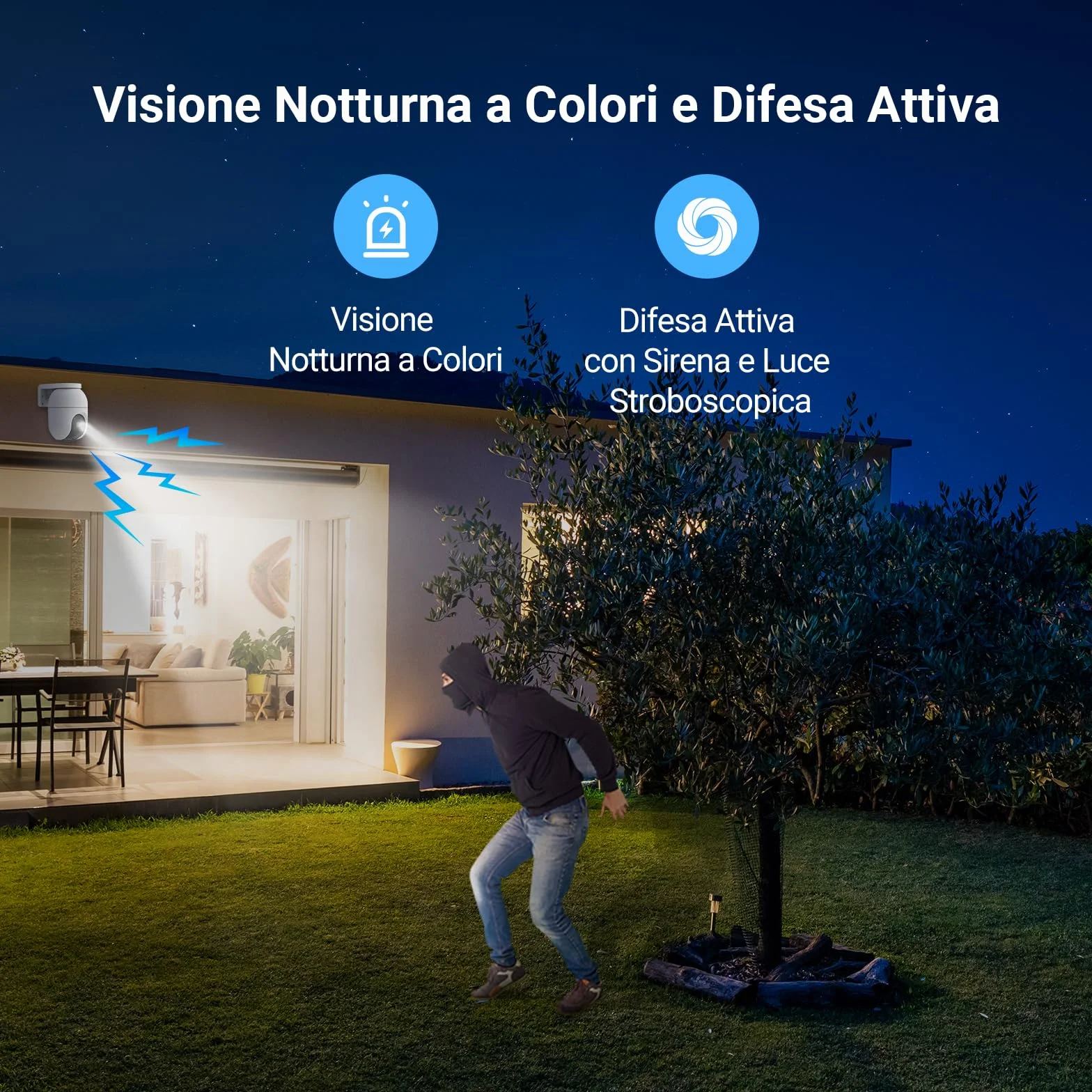 EZVIZ C8c 2MP Telecamera di Sorveglianza Wi-Fi Esterno 360° Auto-Zoom Tracciamento IP65