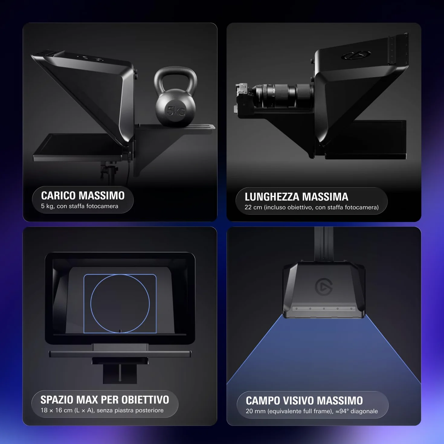 Elgato Prompter XL - Teleprompter full-size con display rimovibile, monitor per videoconferenze, per fotocamere DSLR, mirrorless e da studio, configurazione con un solo cavo – USB-C 3.2 per PC e Mac