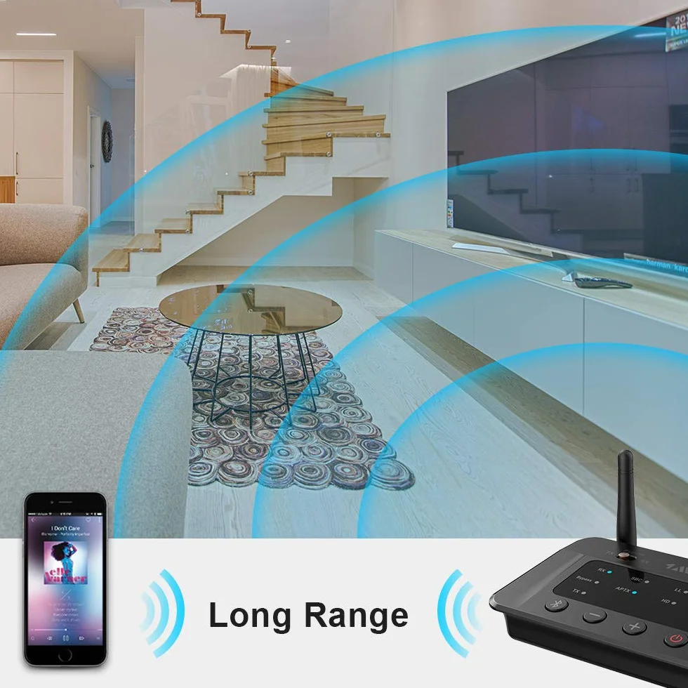 1Mii B03 Bluetooth 5.0 Trasmettitore e Ricevitore, Trasmettitore Ricevitore Bluetooth 5.0 aptX HD Adattatore Bluetooth Bassa Latenza per TV PC Stereo Sistema Audio Wireless Ottico Digital RCA AUX