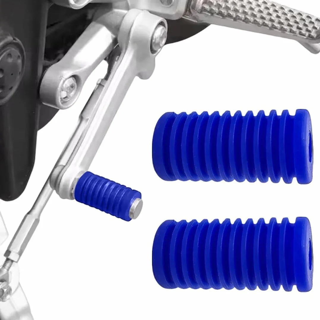 Protezione Scarpe Moto, 2 Pezzi Copri Scarpa Moto Cambio in Silicone, Salvascarpe Moto con Design Antiscivolo, Universale per Maggior parte dei Motocicli (Blu)