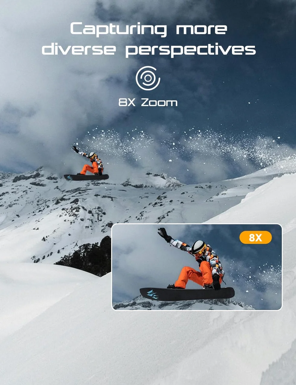 Apexcam 4K 60FPS EIS Action Cam 64MP WiFi Sports Camera Ultra HD Telecamera subacquea 40M Videocamera Impermeabile 2.4G Telecomando Time Lapse 2x1350mAh Batterie