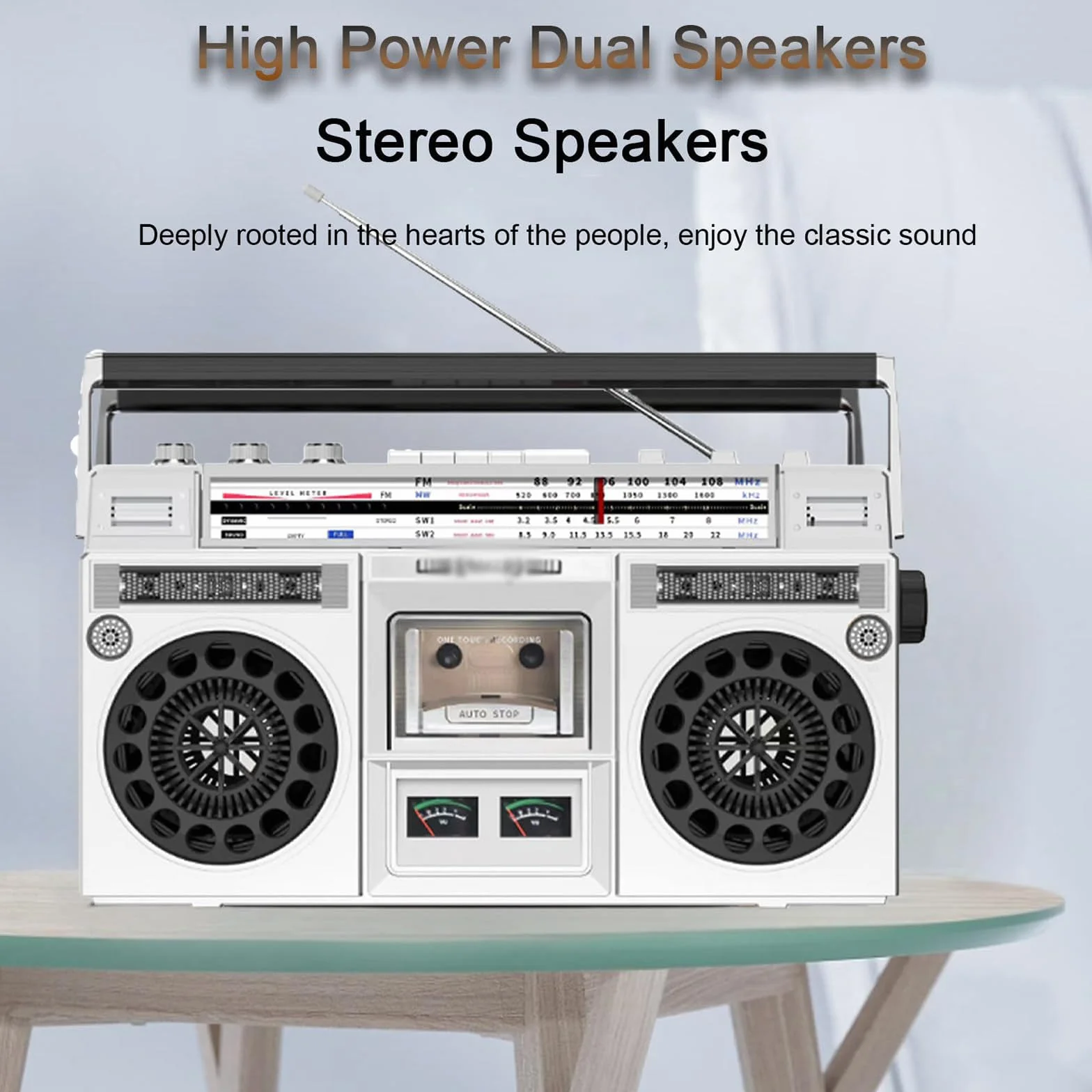 Boombox con lettore cassette retrò con Bluetooth e riproduzione USB - Include funzione di registrazione per raduni familiari e viaggi