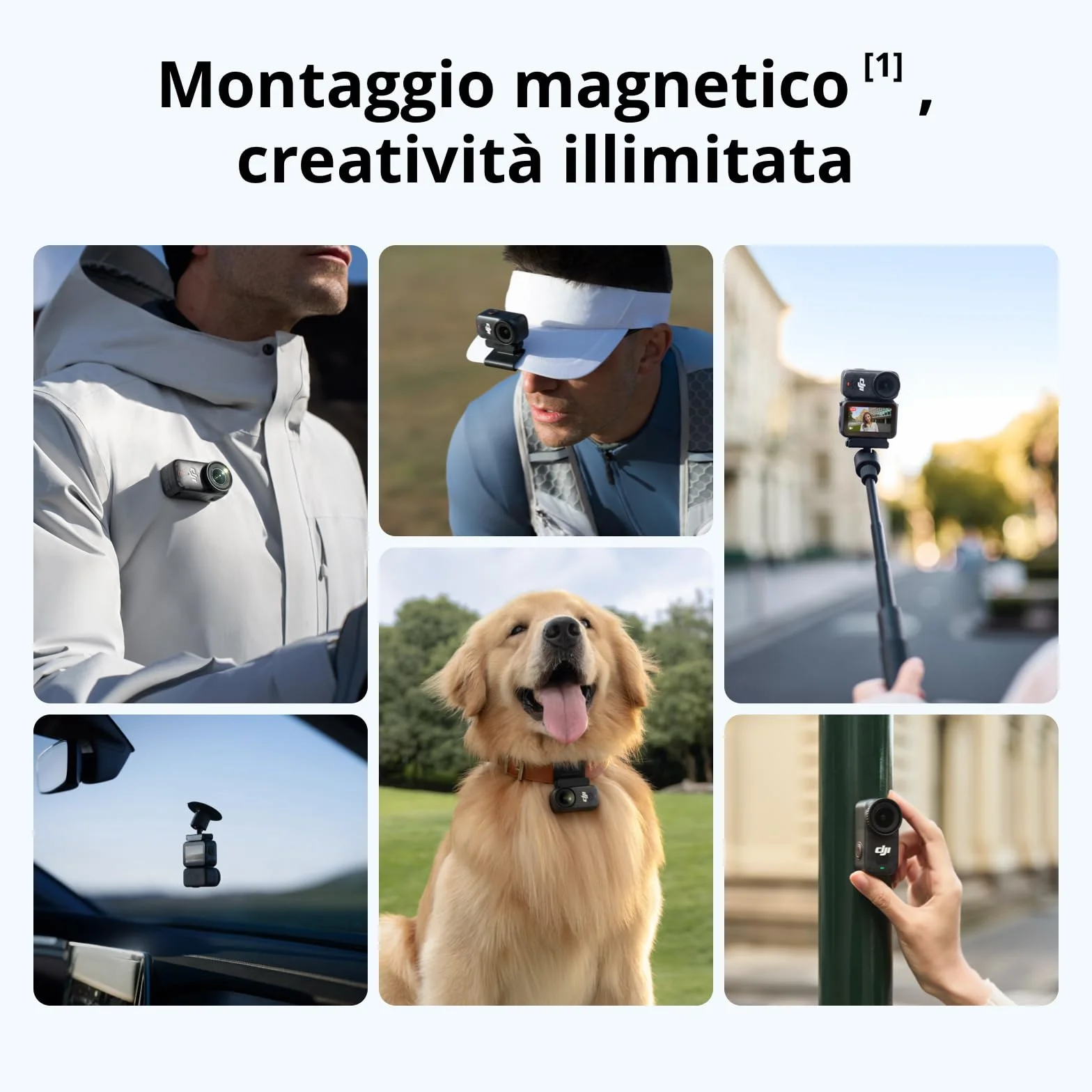 DJI Osmo Nano Combo Standard (128 GB) - Piccola fotocamera per vlog 4K/60fps con un sensore da 1/1,3″, video con ampio FOV di 143°, Registrazione di 200 minuti, Fotocamera magnetica POV 4K per Vlog
