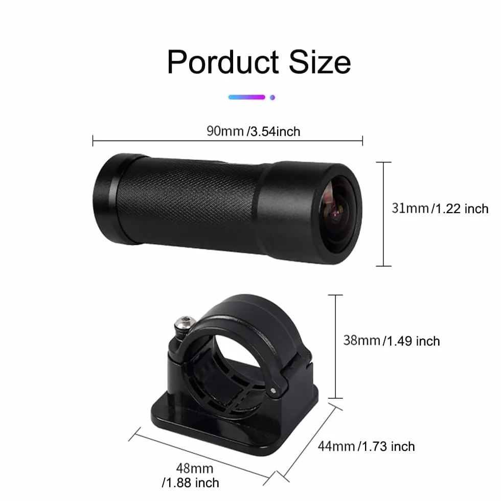 Telecamera portatile WiFi VSYSTO per casco da bici e moto, accensione/spegnimento automatico, lente HD 1080P grandangolare da 150° con visione notturna, action camera, sensore G, registrazione in loop