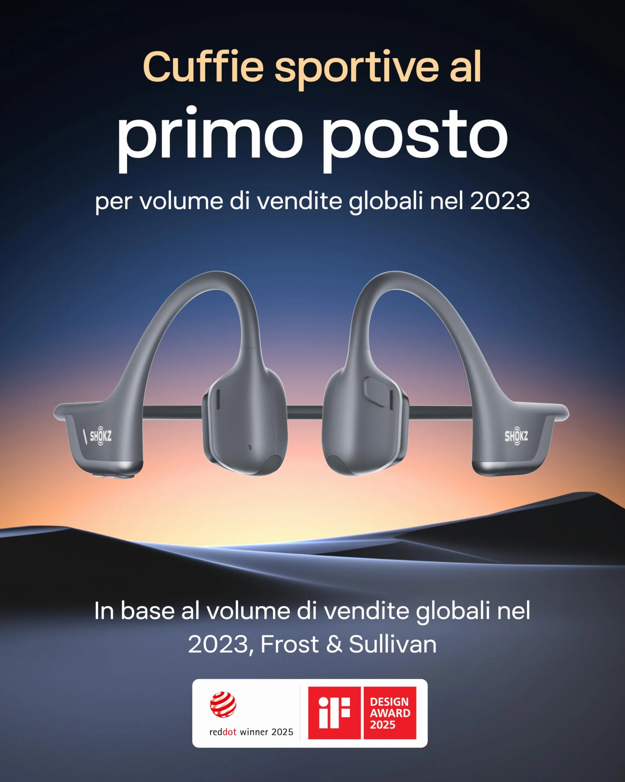 SHOKZ Cuffie Sportive OpenRun Pro 2 a Conduzione Ossea, Wireless Bluetooth 5.3, Microfoni con Cancellazione Rumore, Impermeabili IP55, 12 Ore Riproduzione, Ricarica Rapida USB-C, Nero