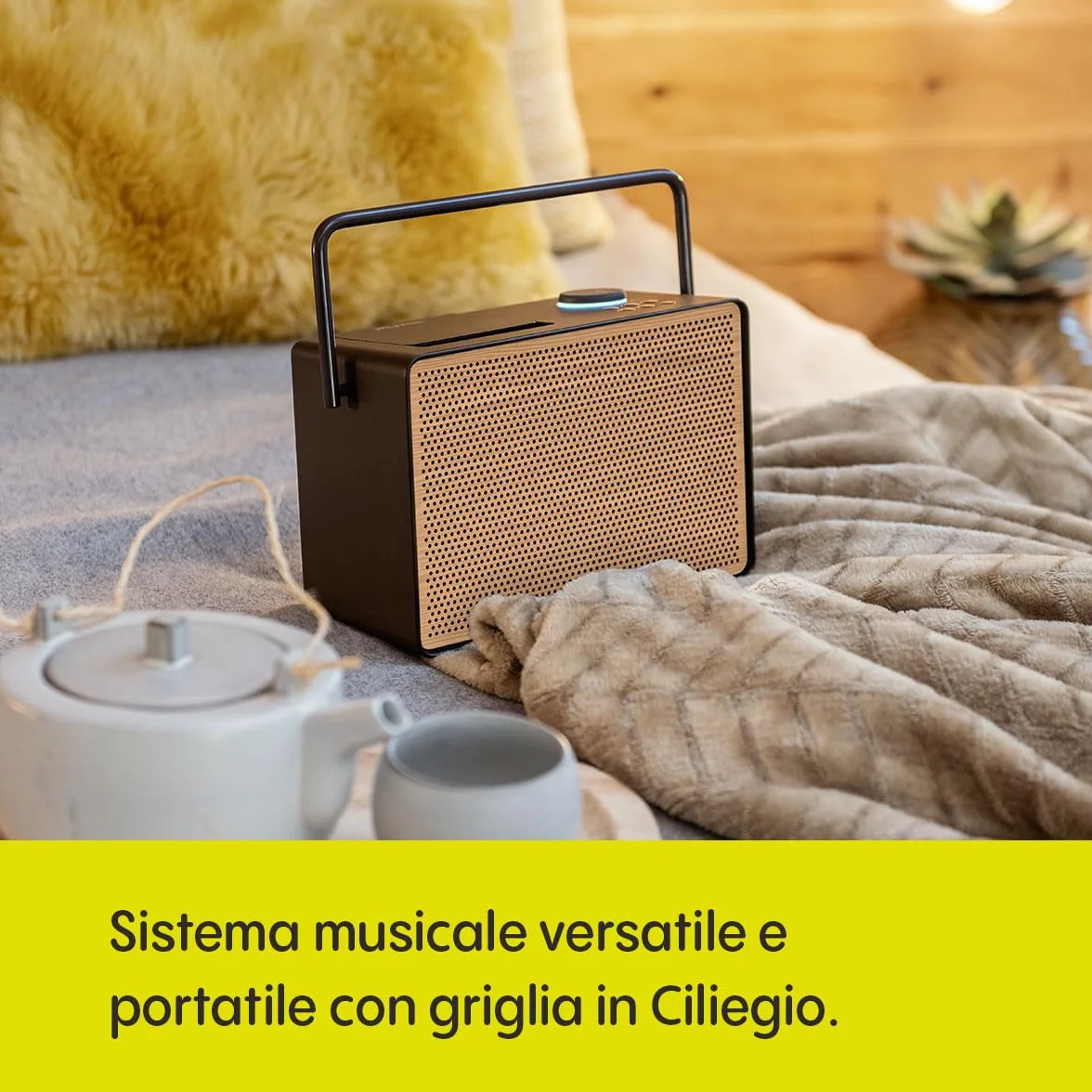 Pure Evoke Play Special Edition Sistema musicale portatile DAB+/FM radio Internet Spotify Connect Bluetooth nero legno